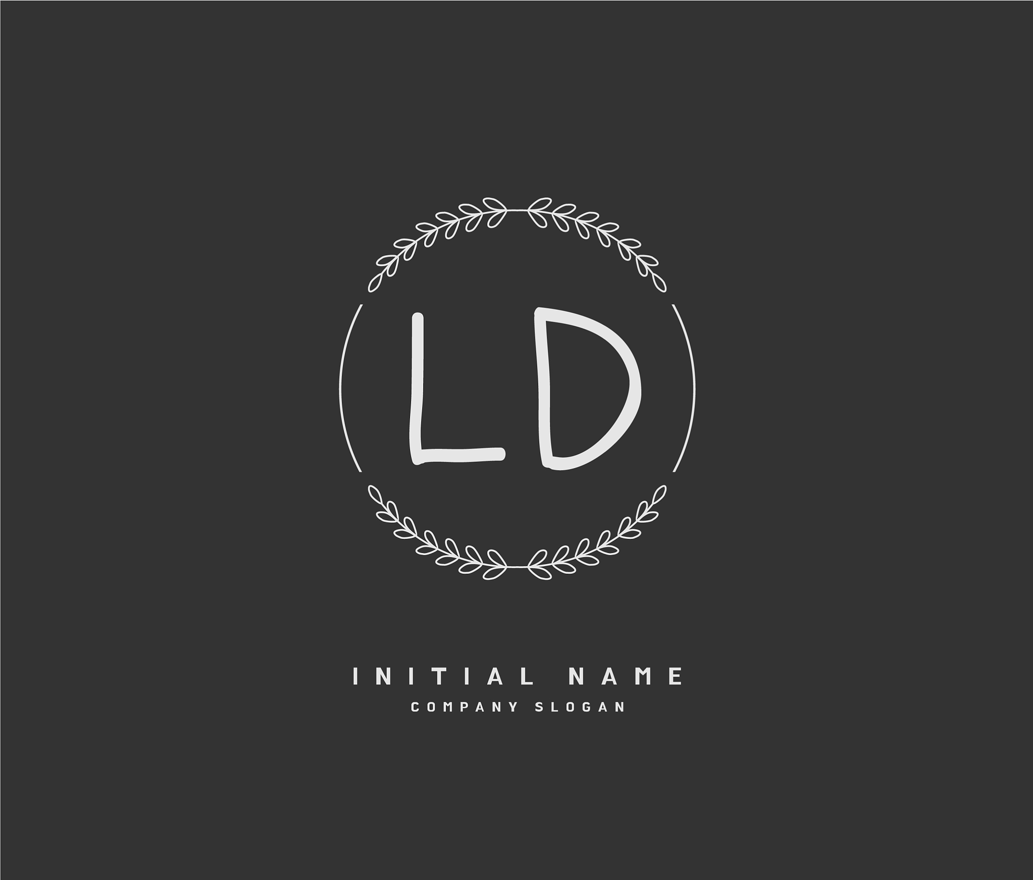 l d ld beauty initial logo handwriting logo of
