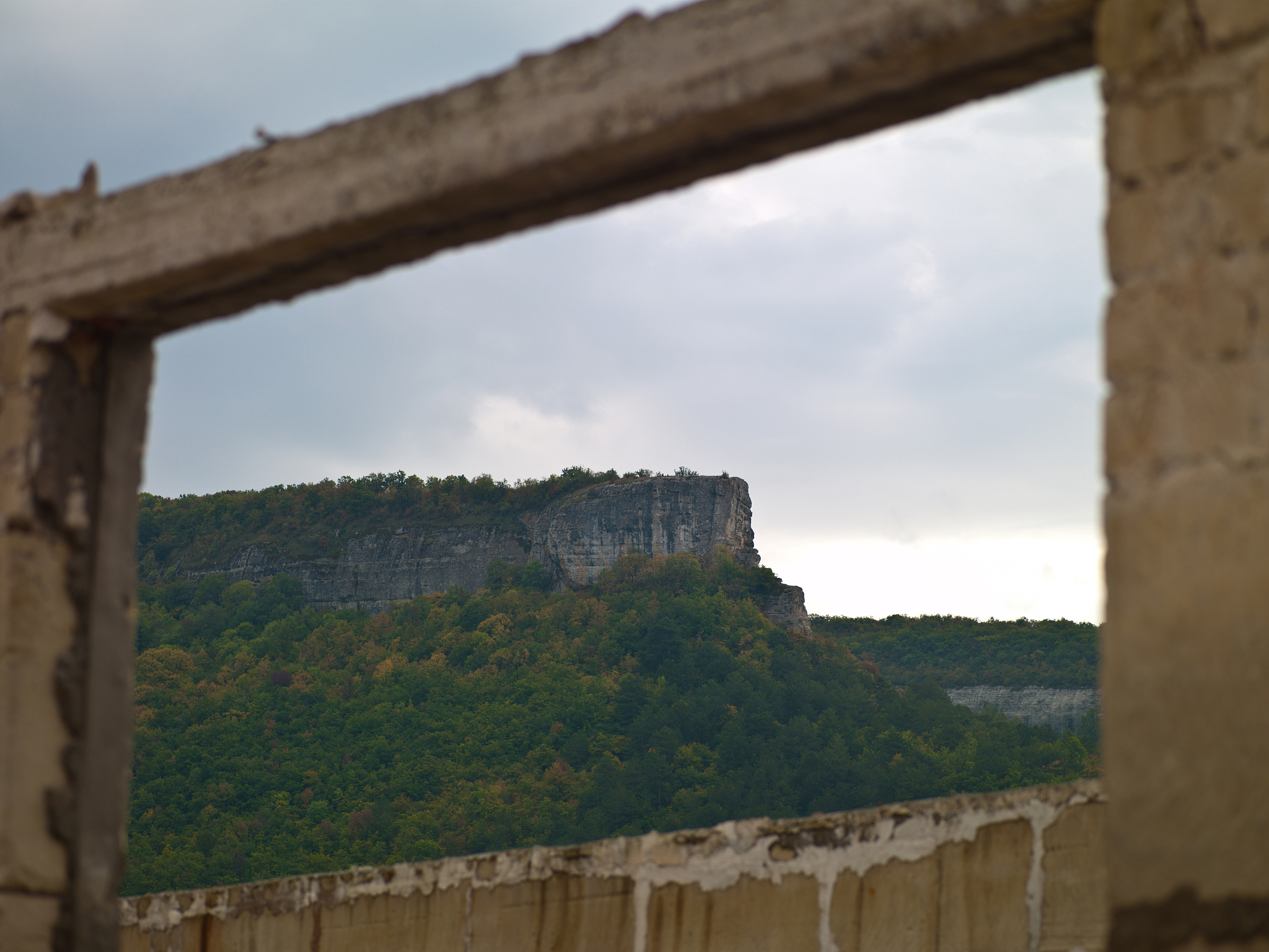 landscape of low mountains
