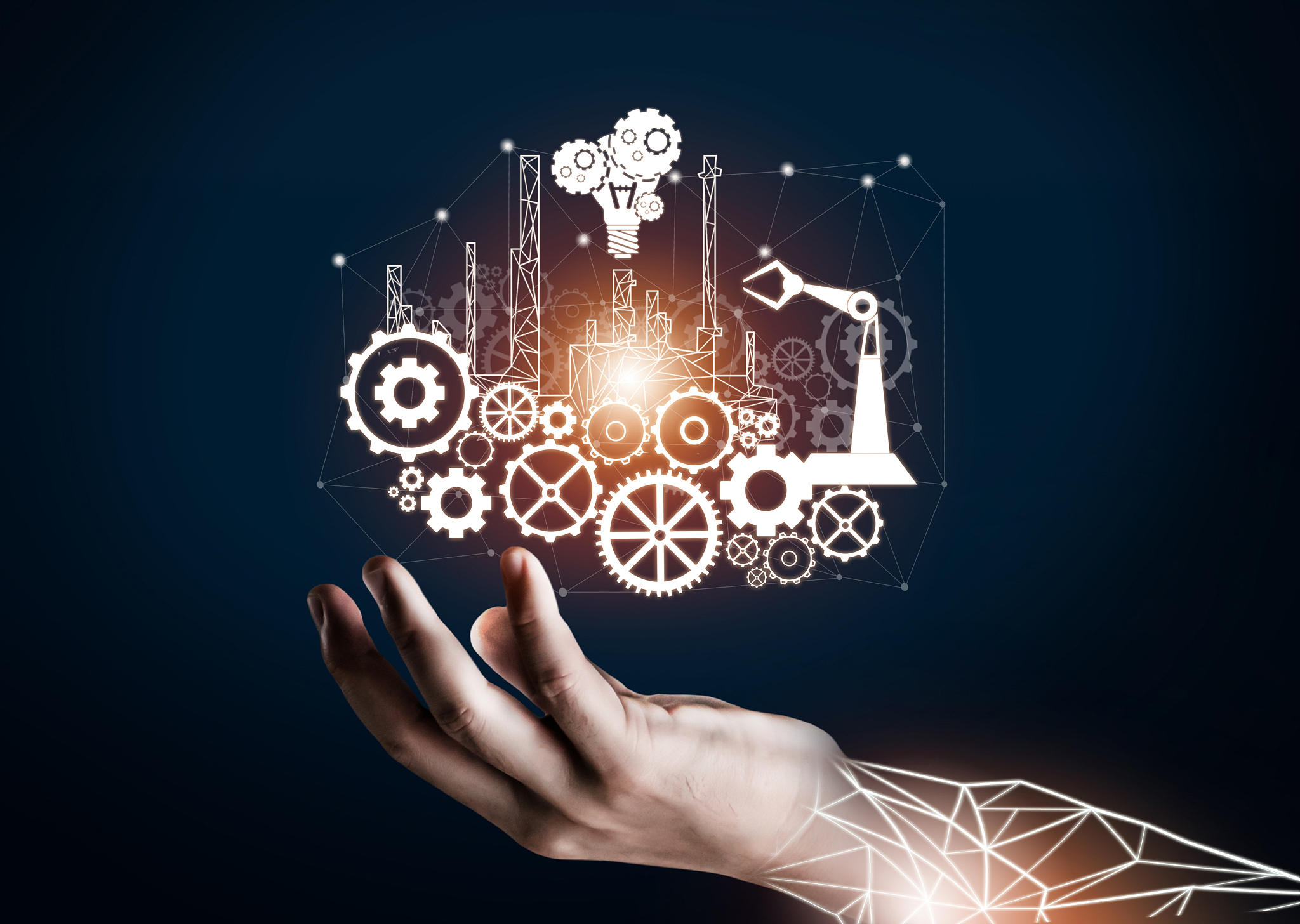 futuristic industry 4.0 engineering concept.