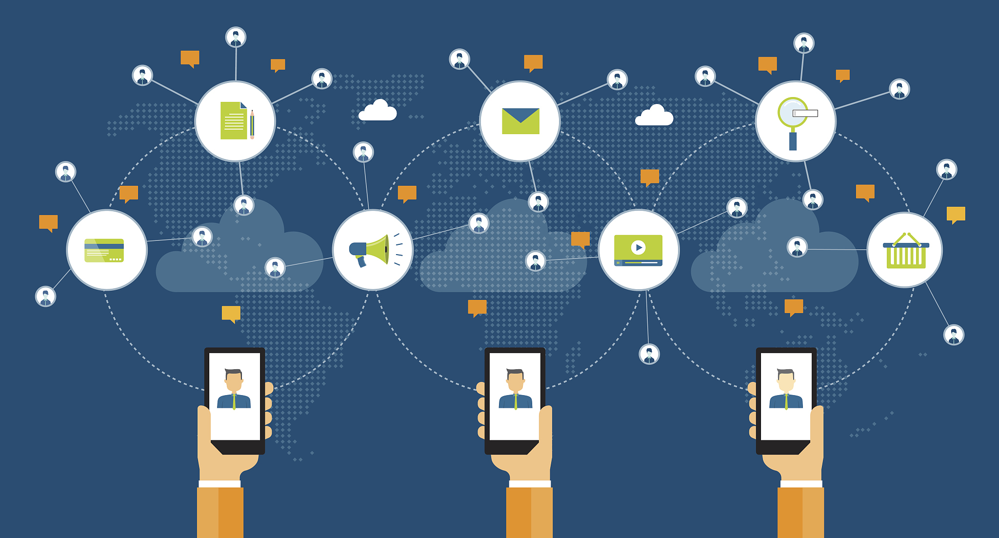 people business online connection . mobile online concept