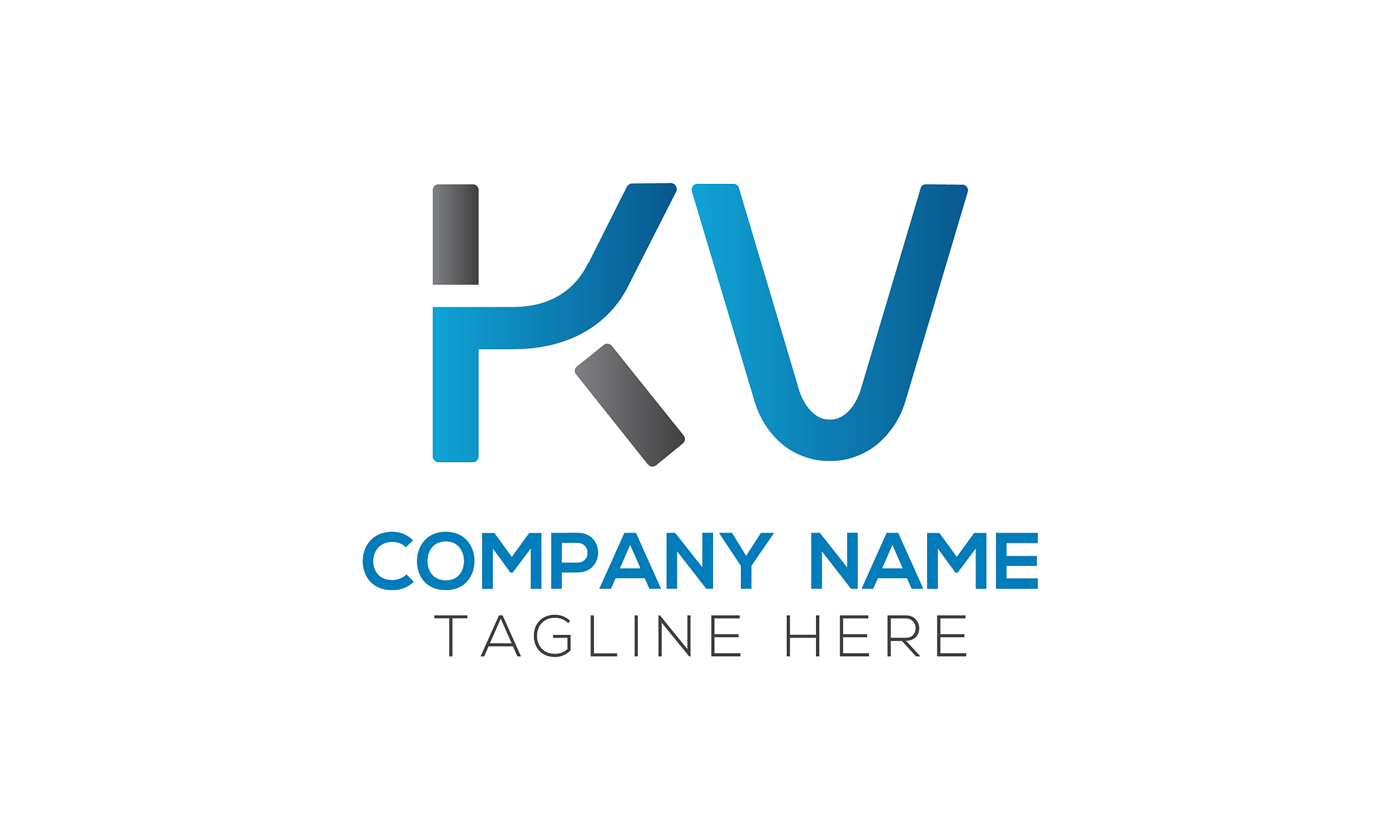initial alphabet kv logo design template abstract