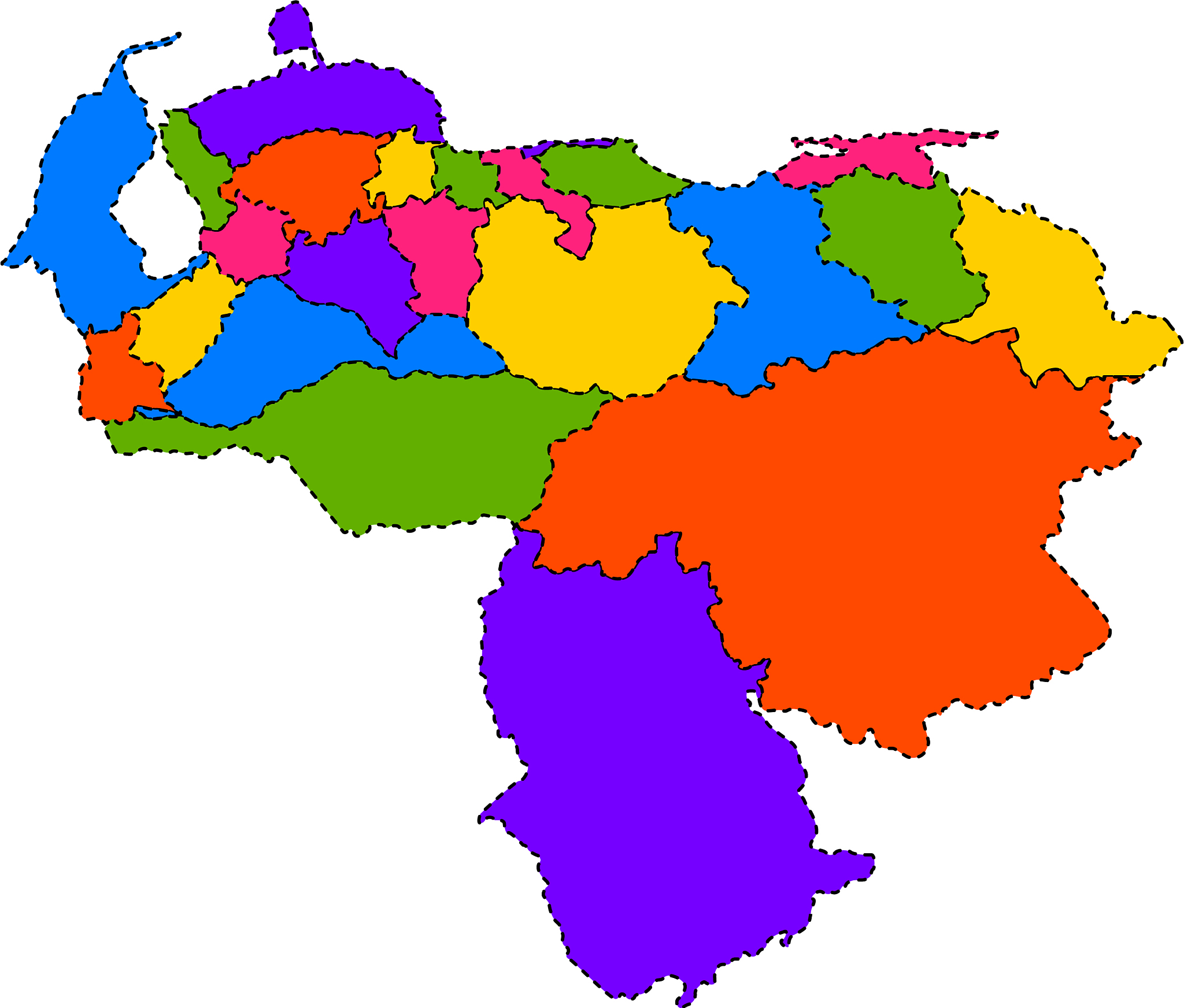political map of venezuela
