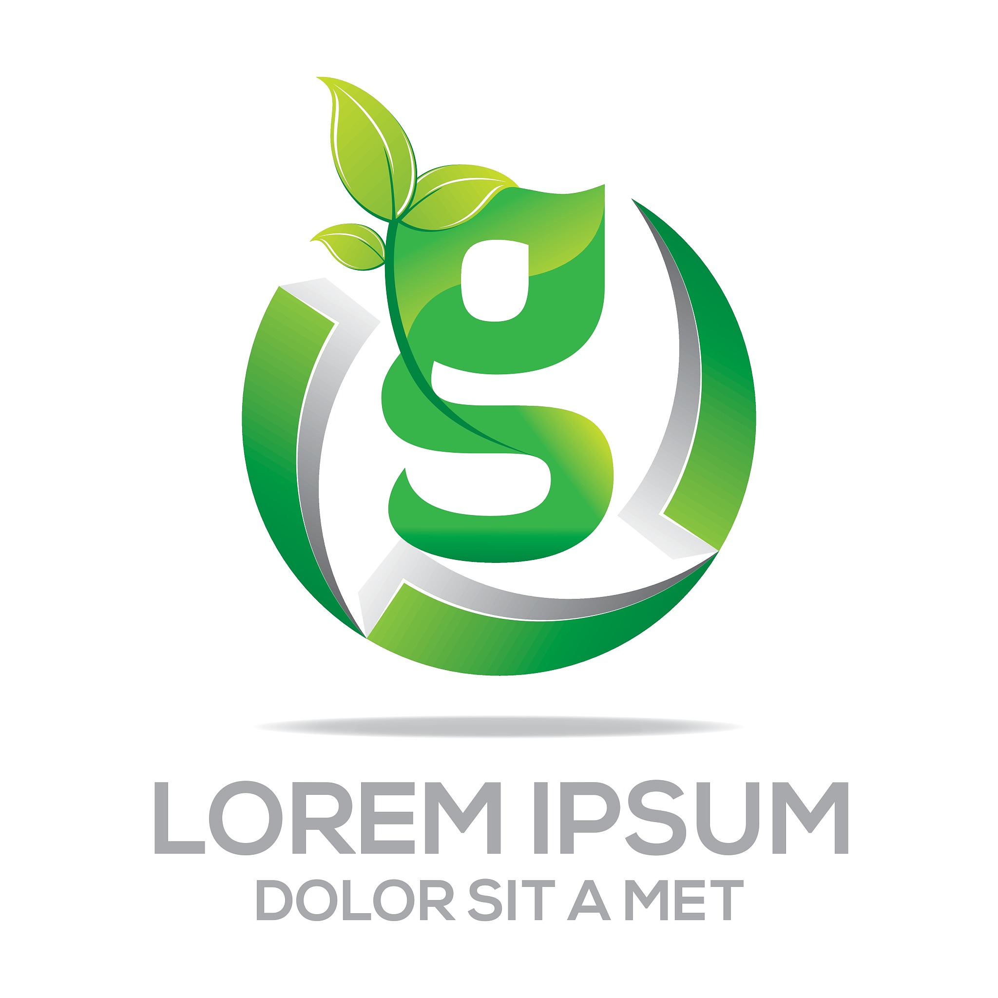 letter g design element eco leaves