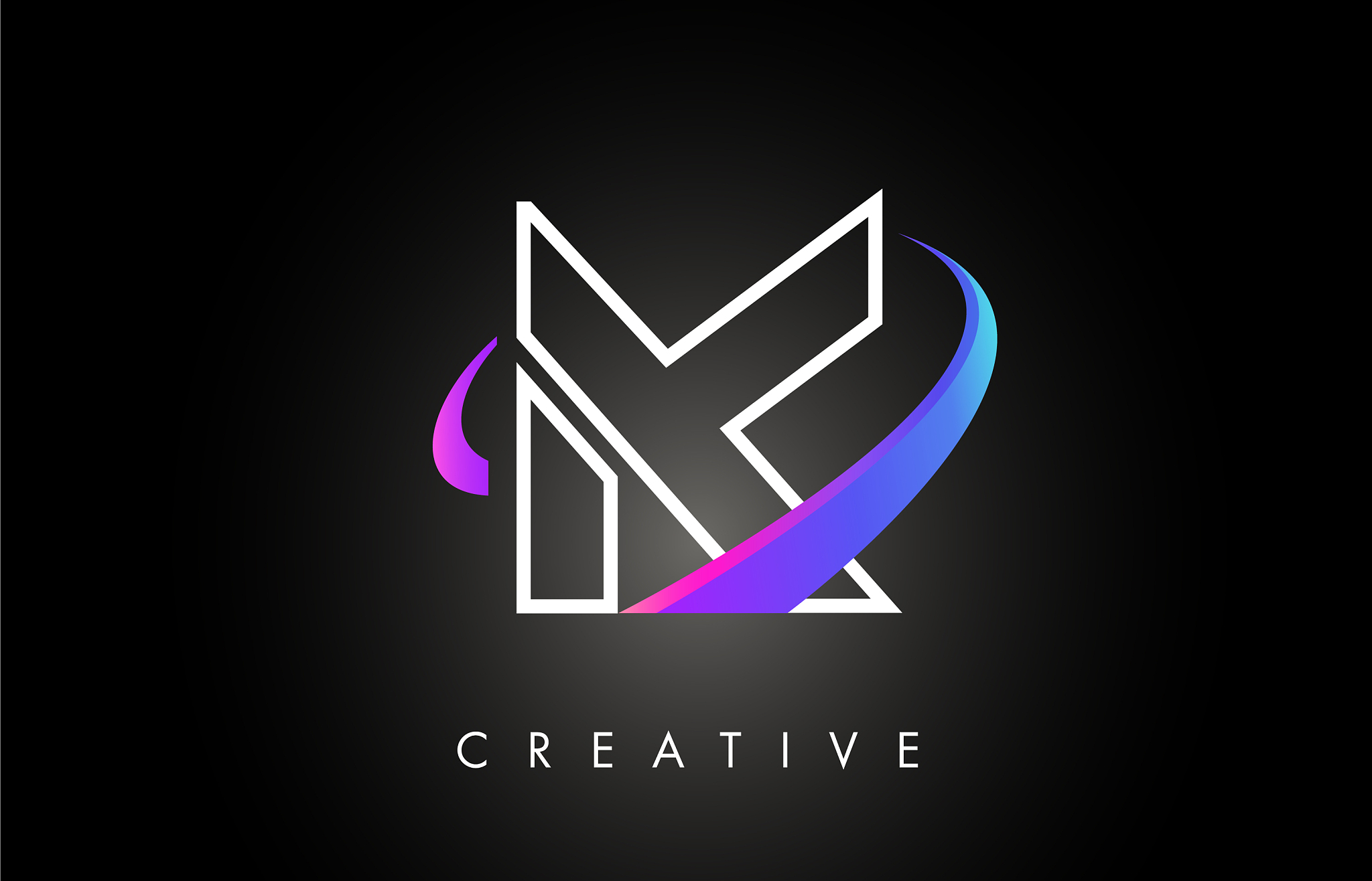 k trendy modern letter logo design monogram and
