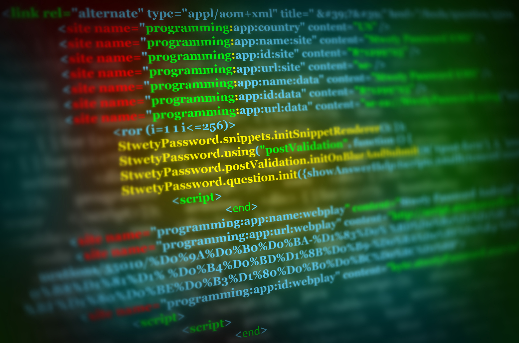 program source code on monitor screen