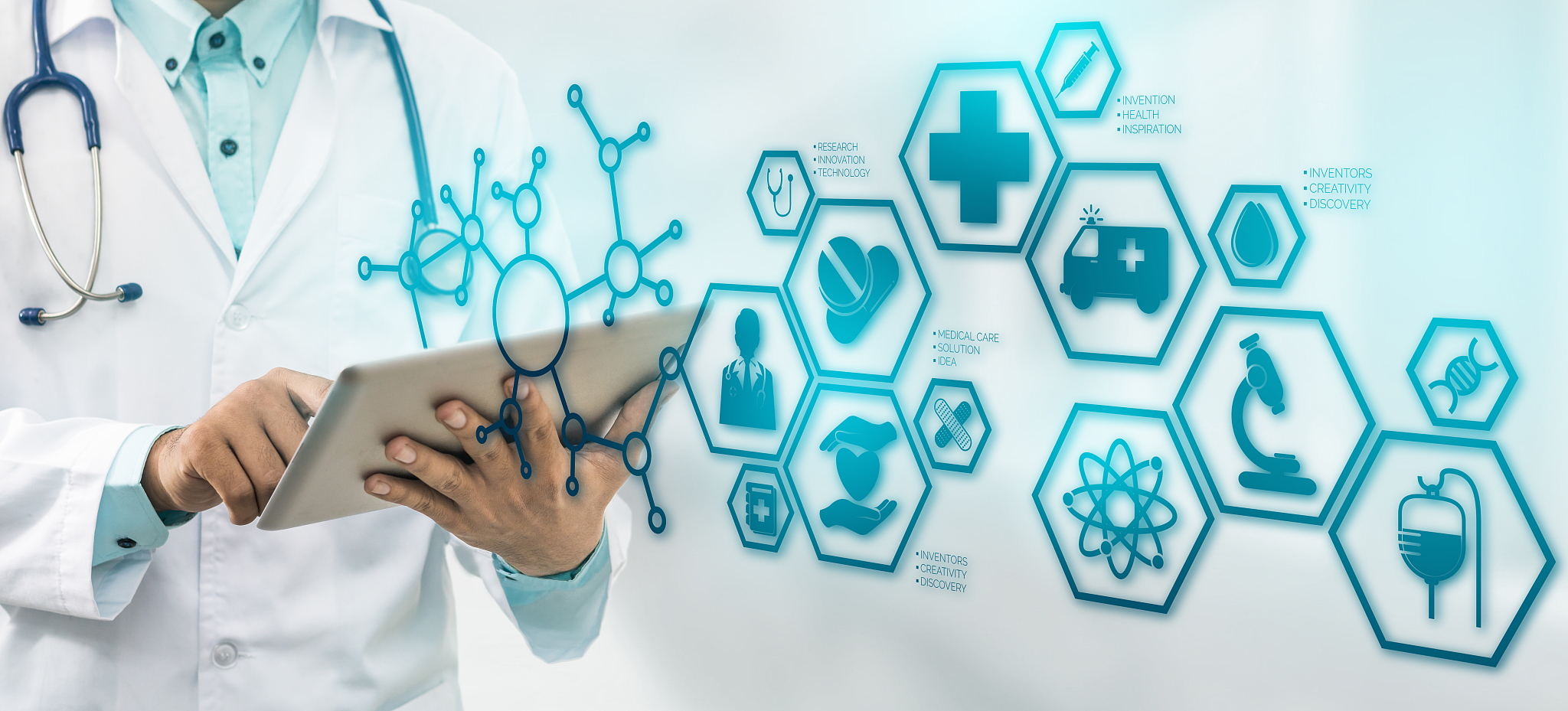 doctor with medical healthcare icon interface