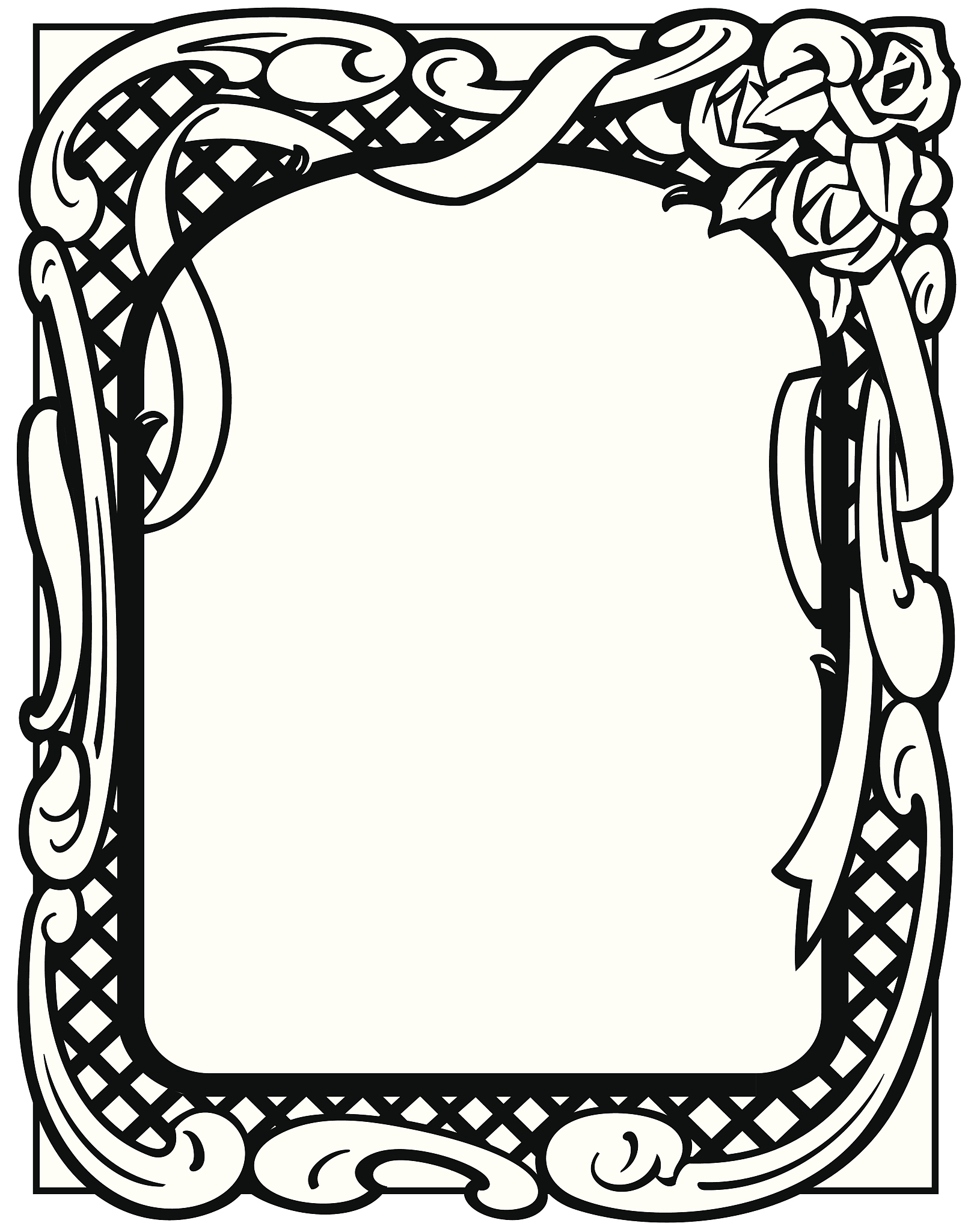 border, floral lattice  also available in color, 047c9803.