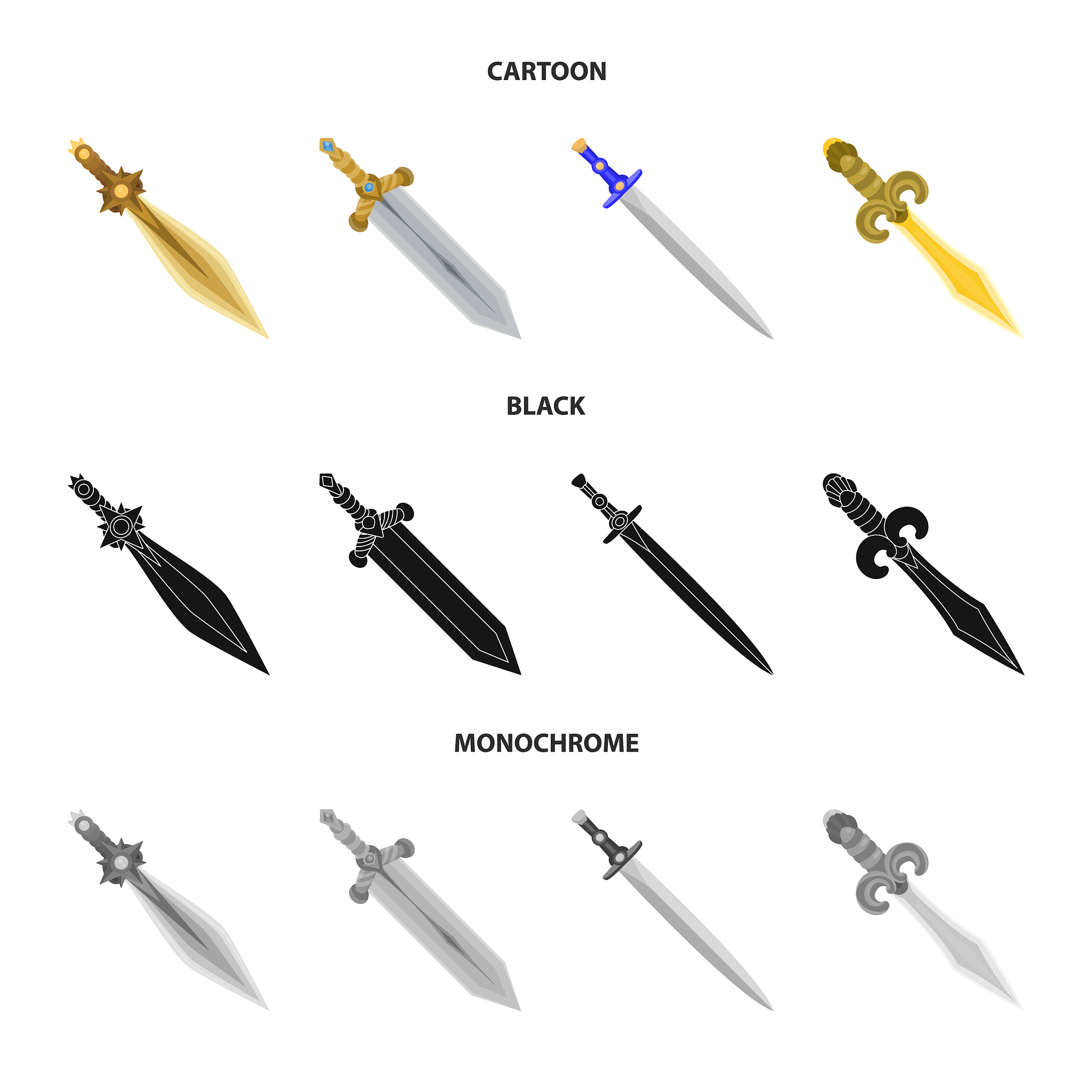 design of game and armor symbol collection