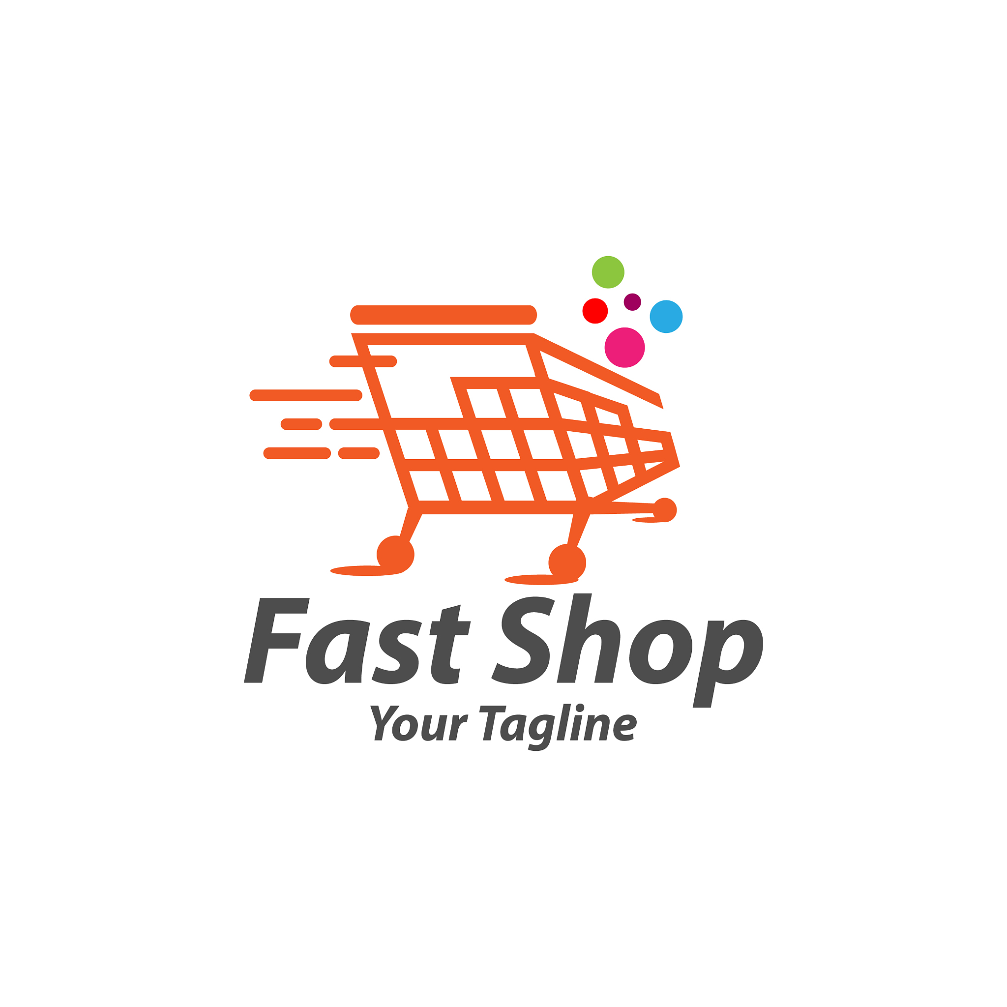 fast shop shopping cart trolley online shop logo