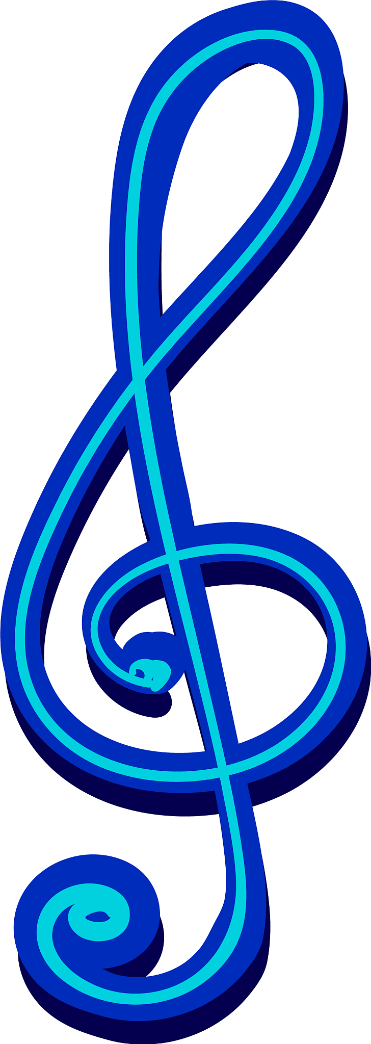 blue music note on white background