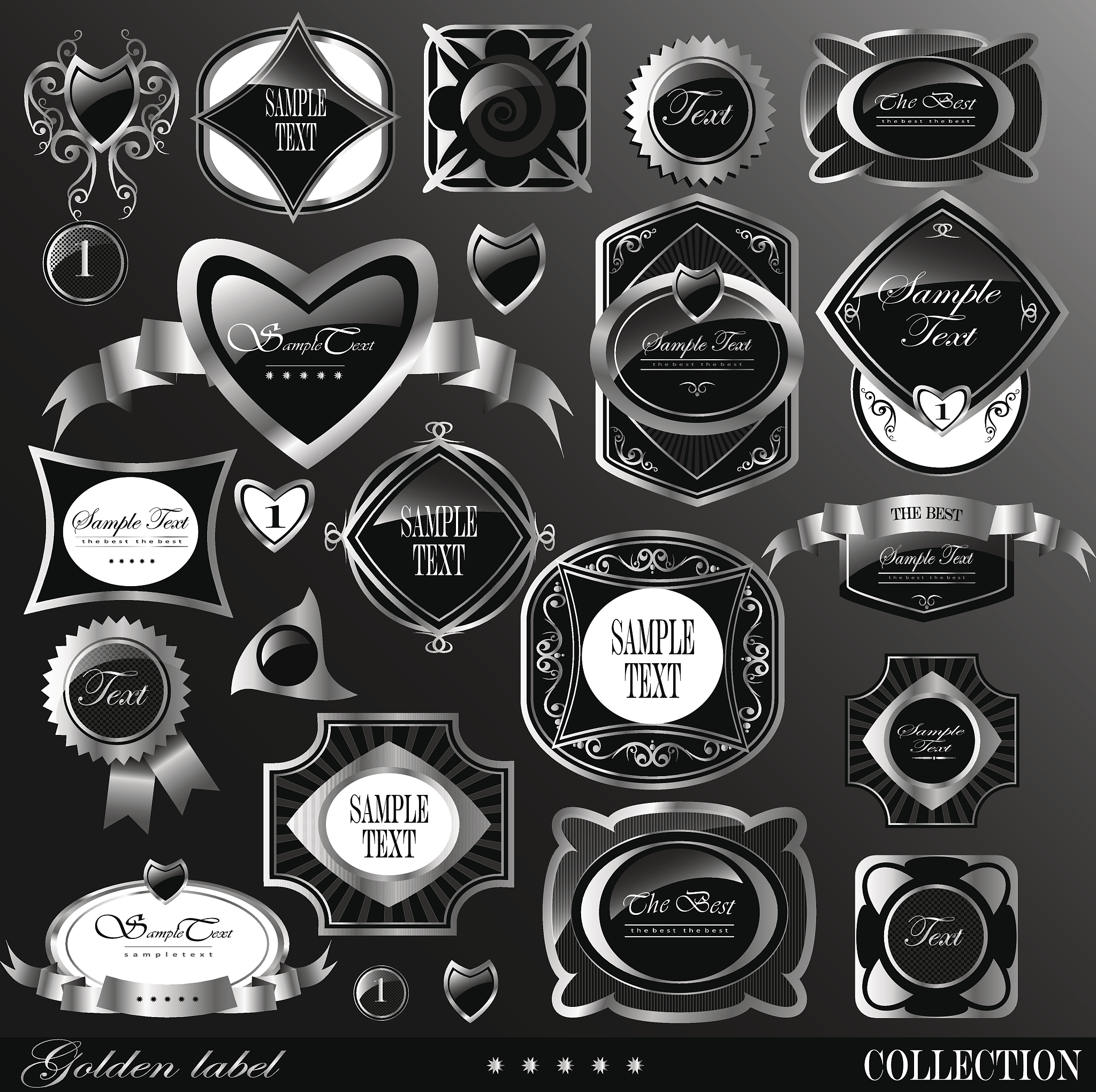 retro vector golden label