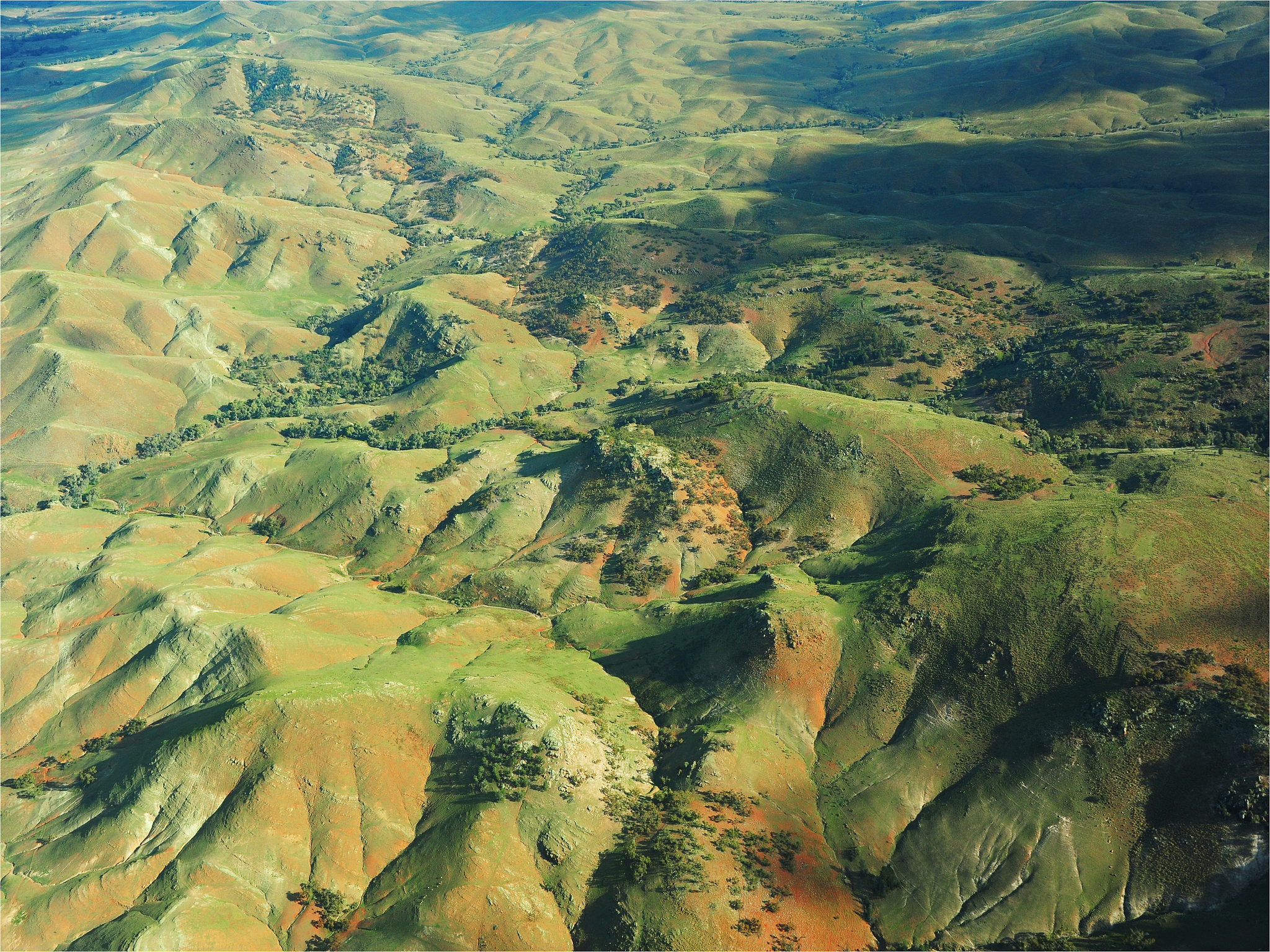 aerial landscape of the flinders ranges np near wilpena pound, s