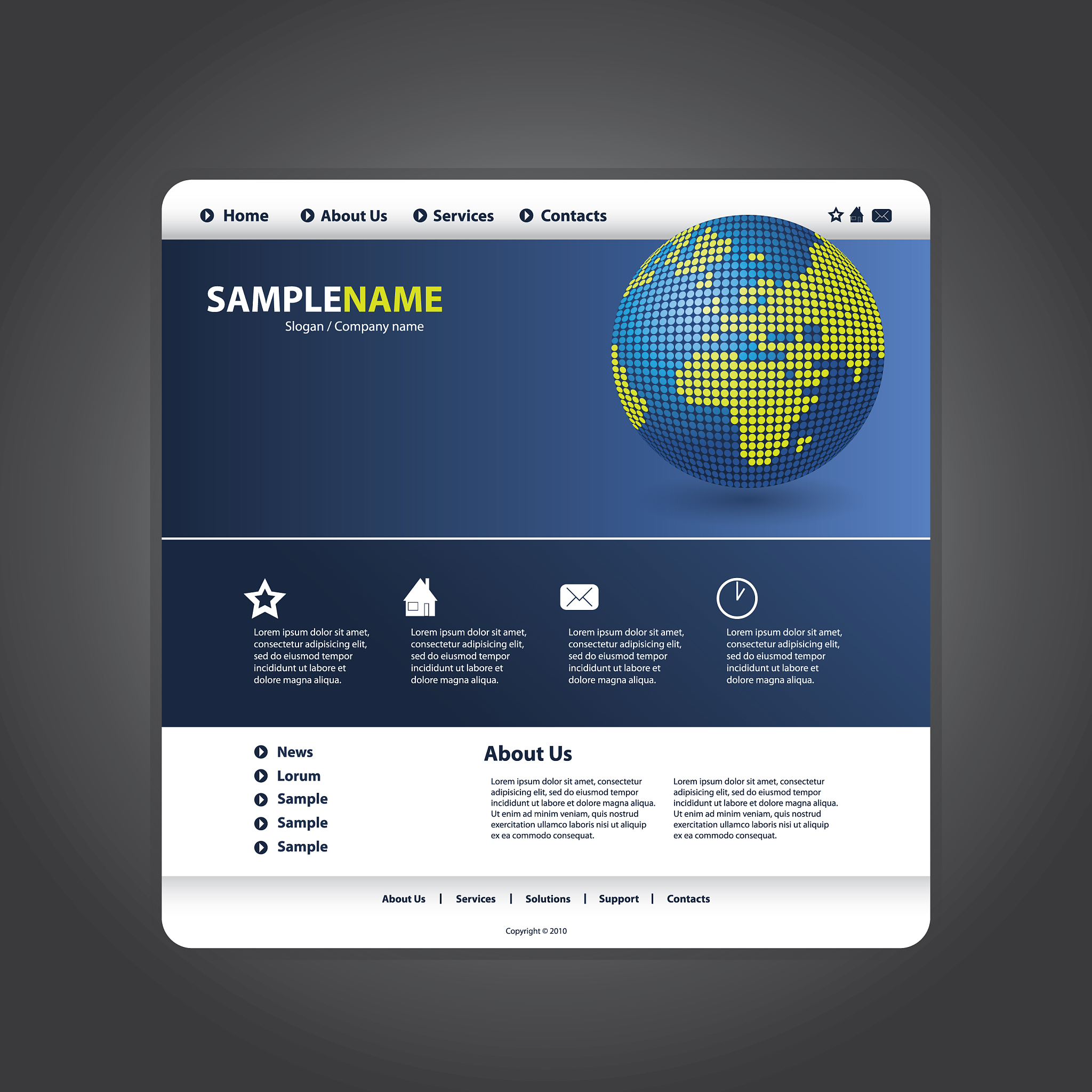 one page website template