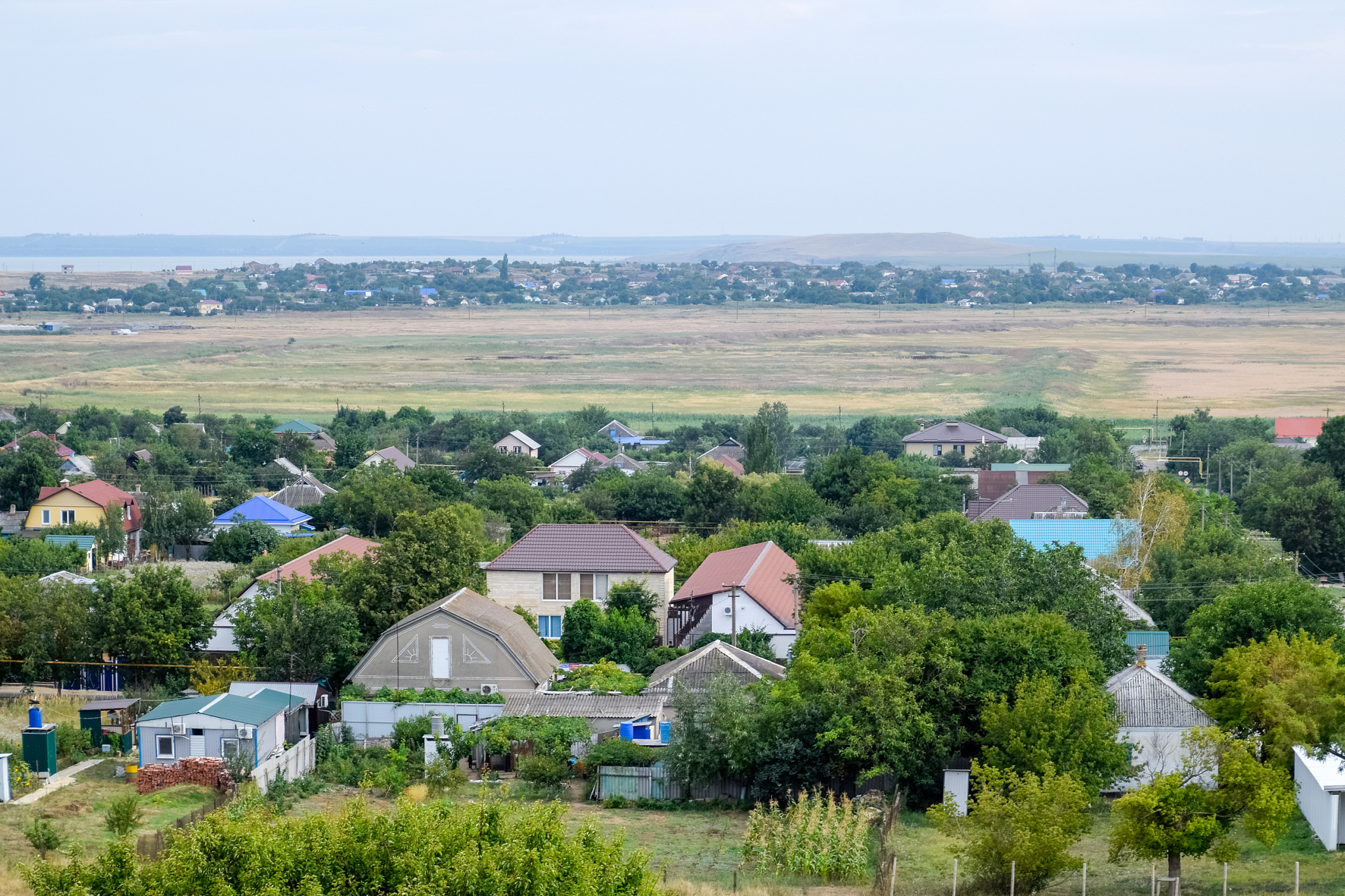 village for the homeland. top view of the village in the krasnod