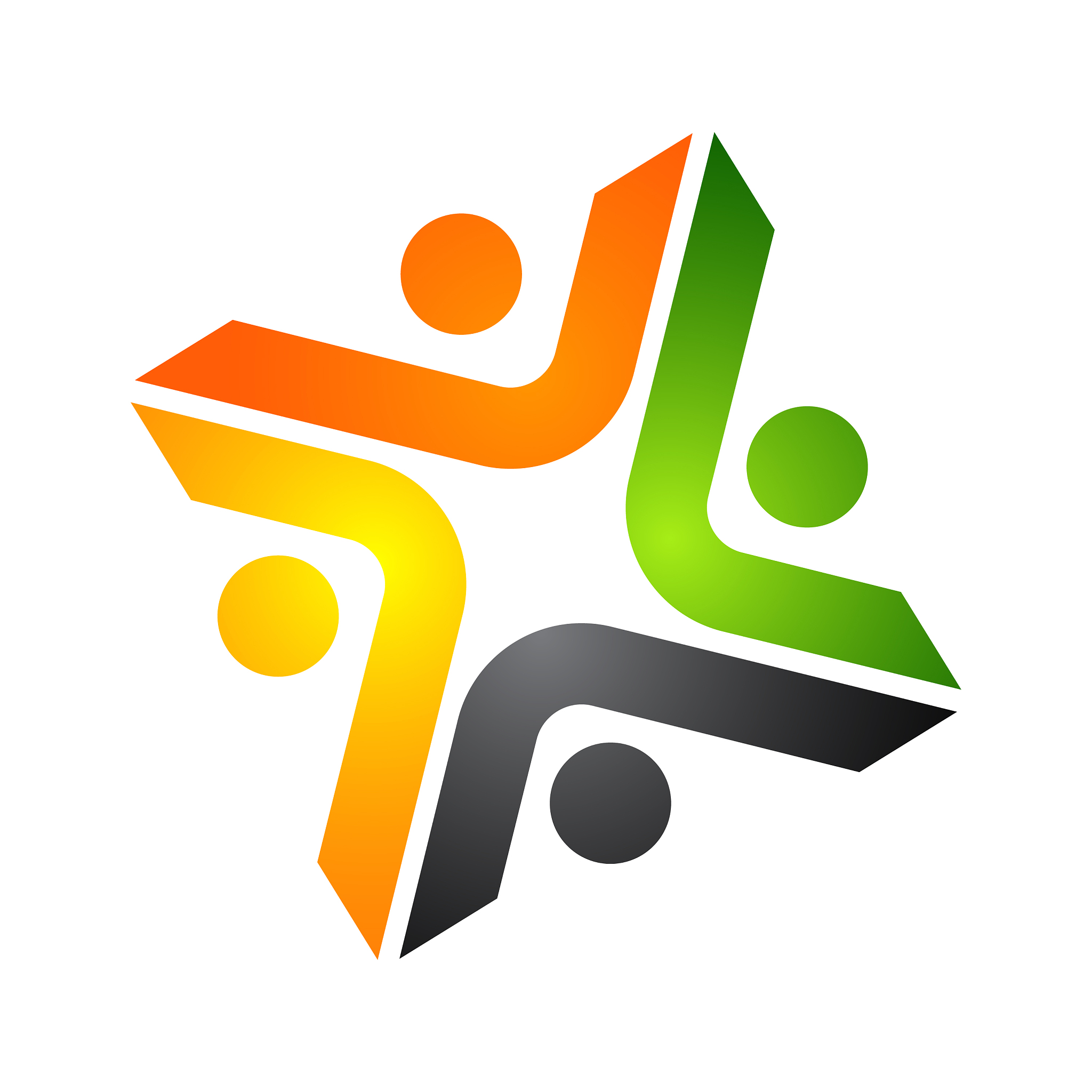 abstract logo depicting the stylized people who