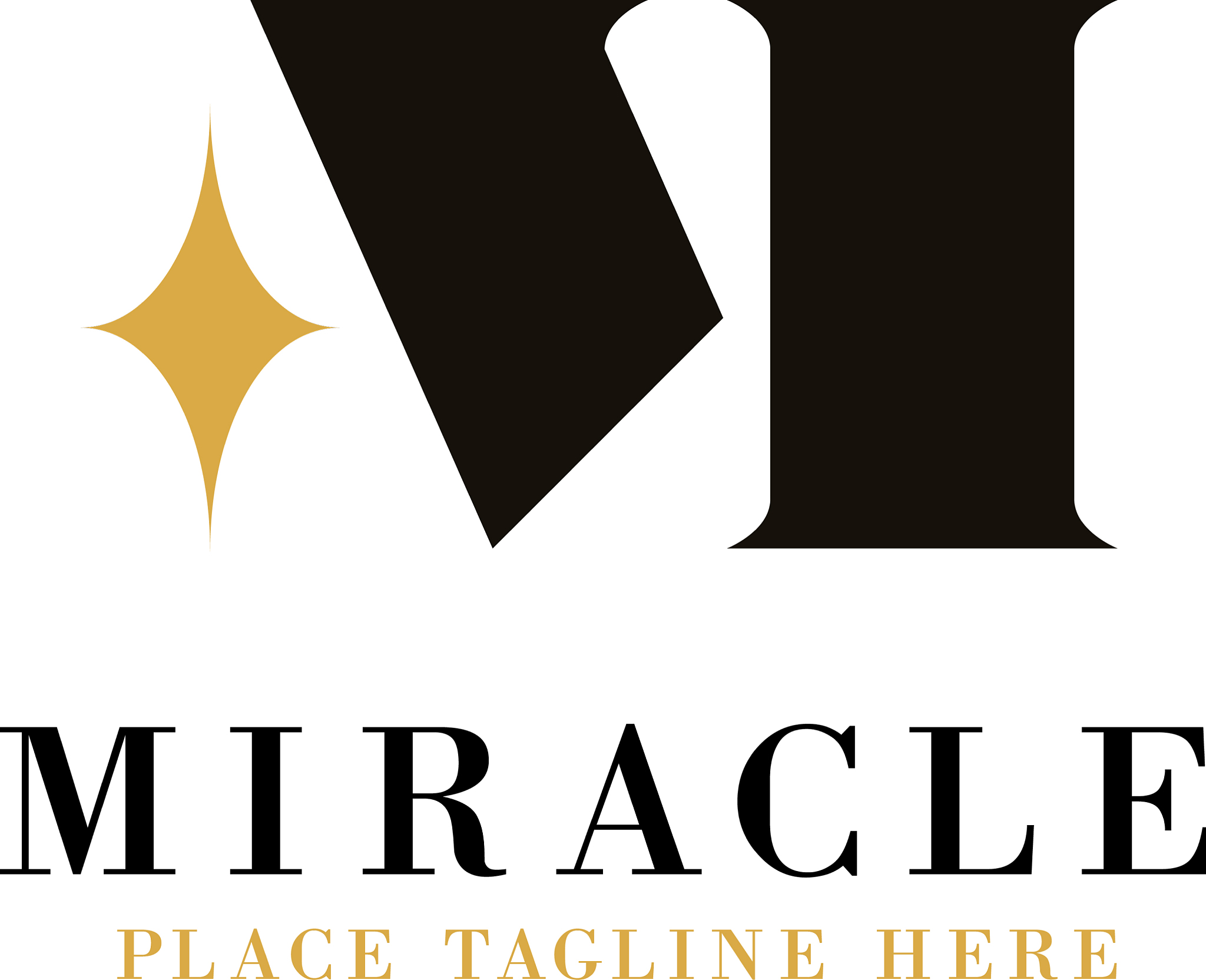 letter m logo template with shine icon miracle
