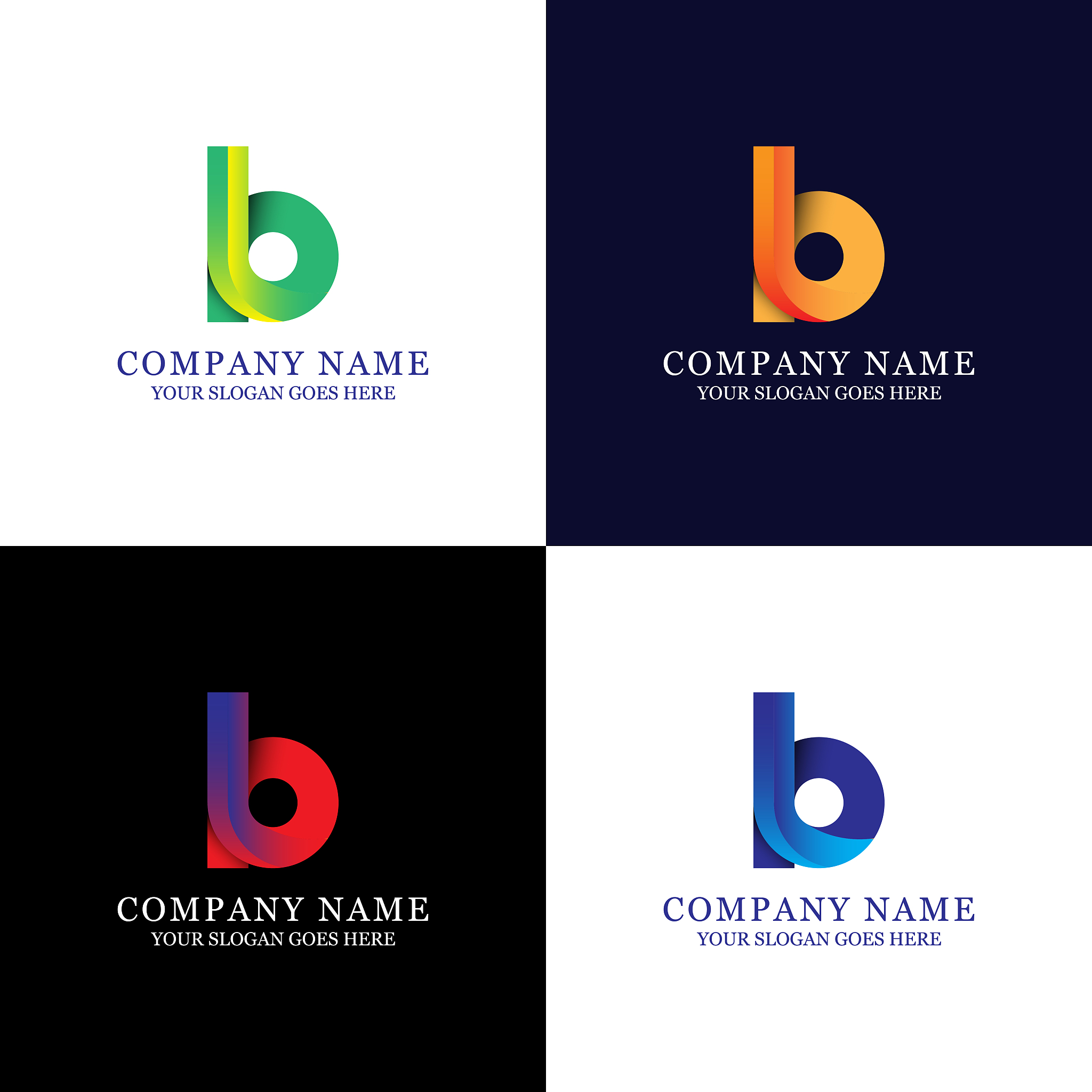 b letter colorful logo - modern gradient illustration