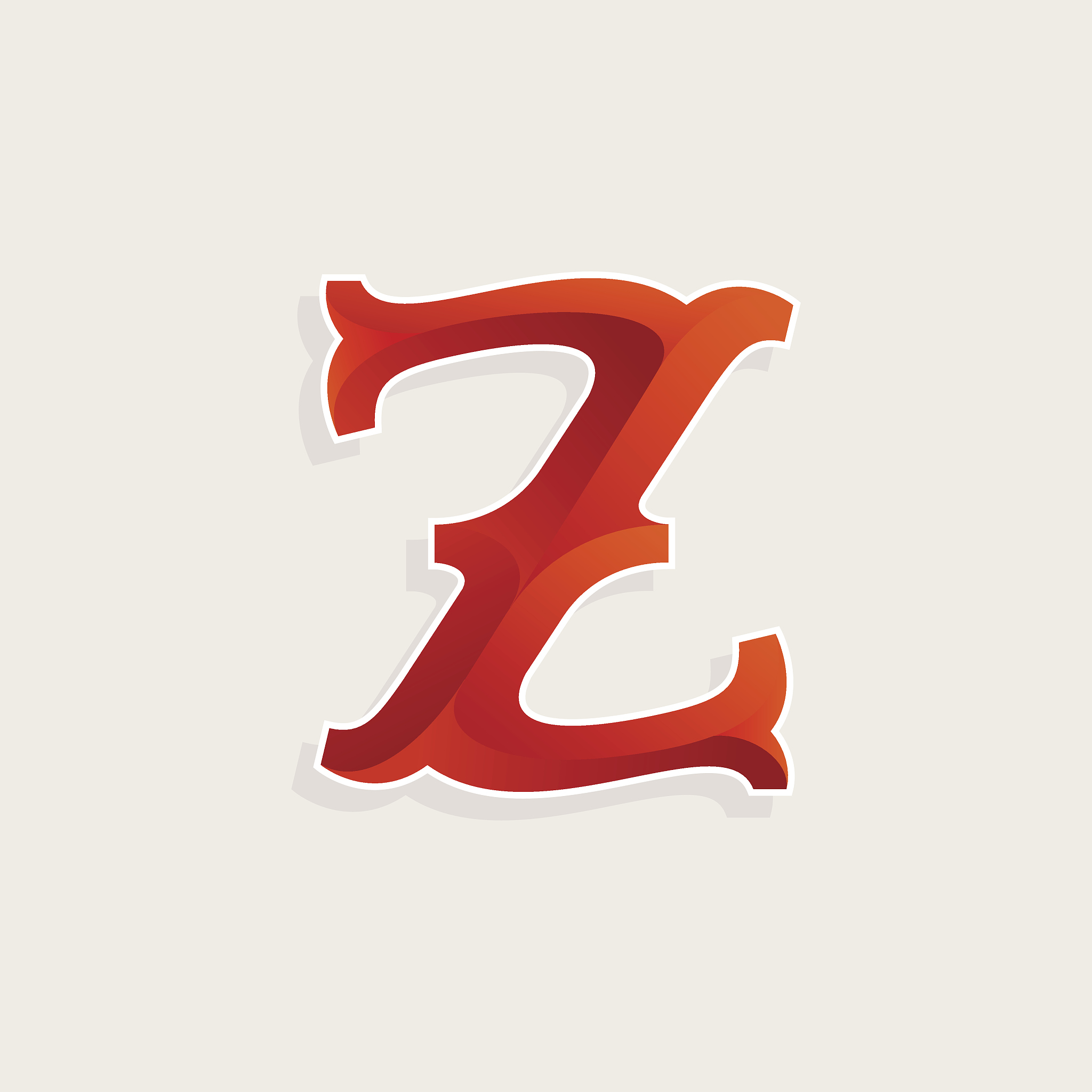 z letter icon in elegant circus faceted style.