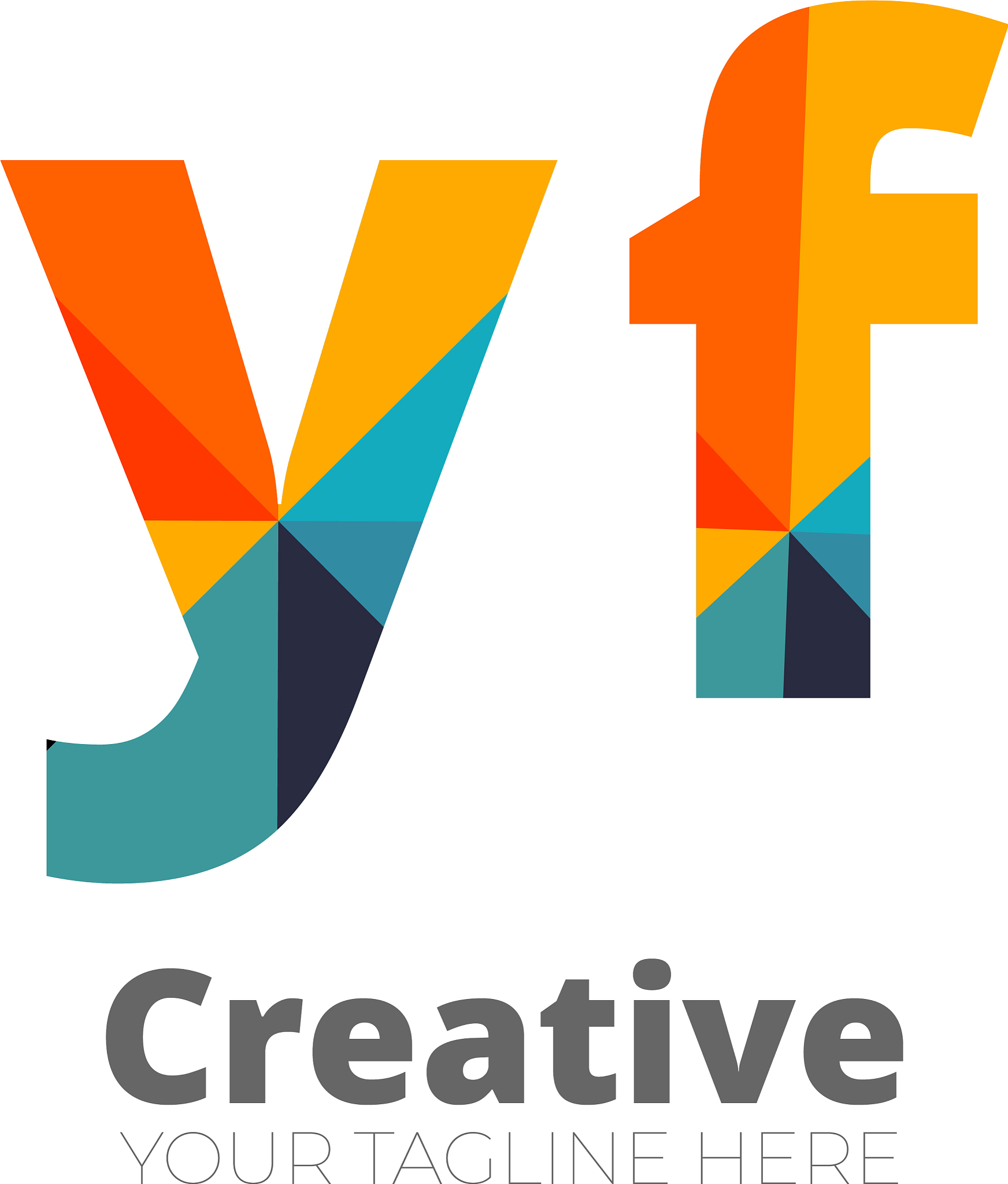 initial letter rounded design logo - elements