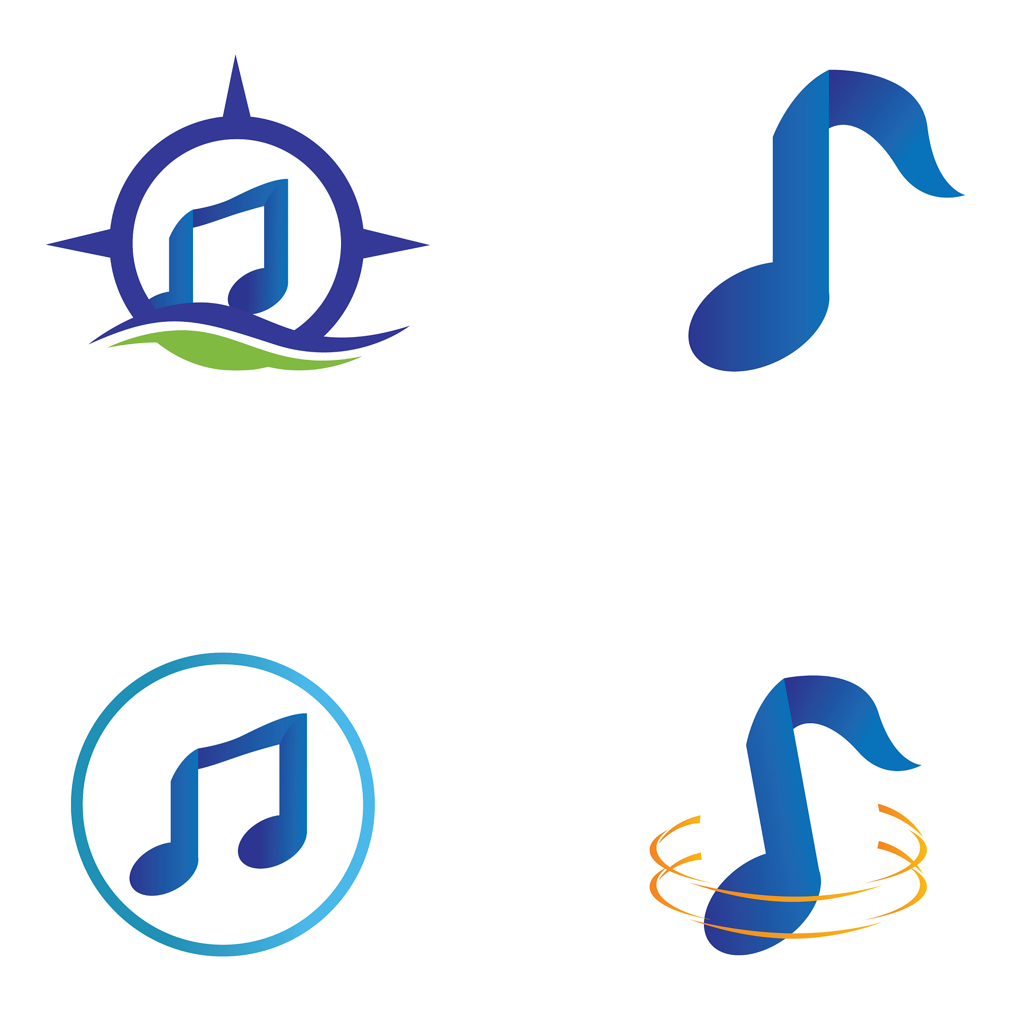 music logo design element simple symbol note