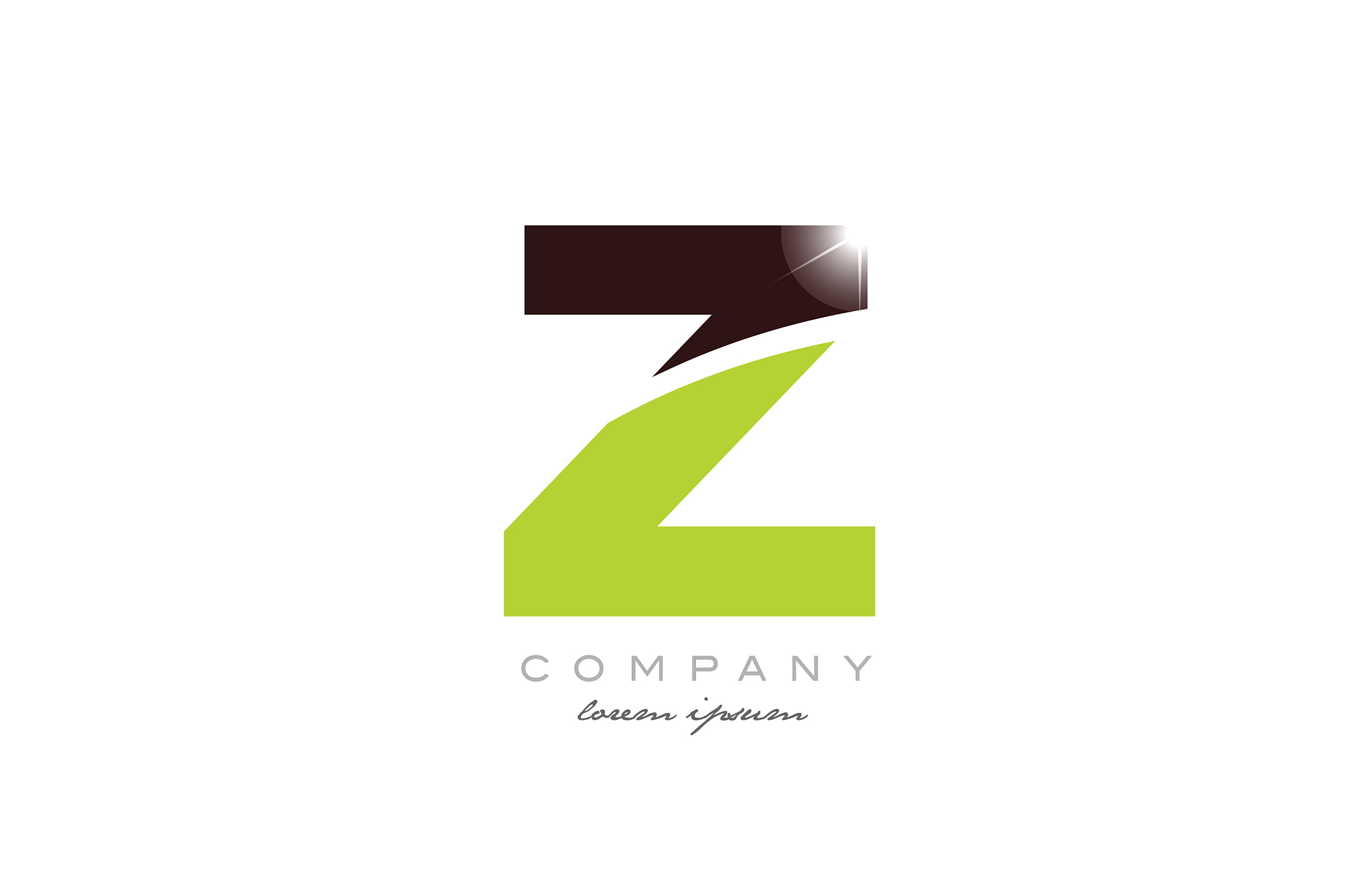 letter z alphabet in green and brown color for