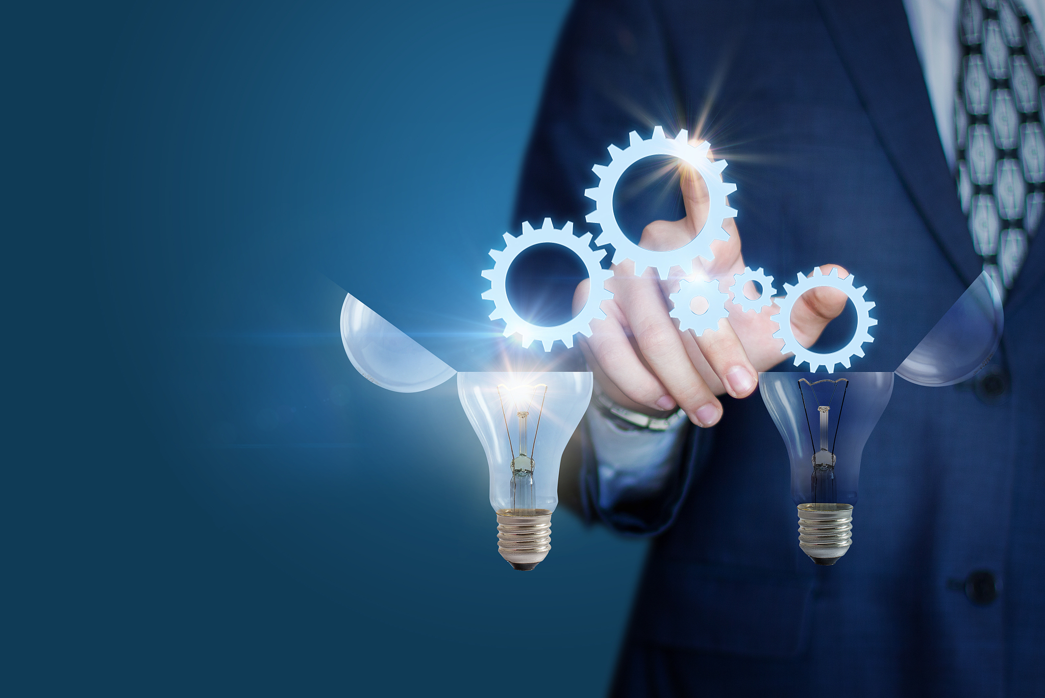 businessman generates ideas