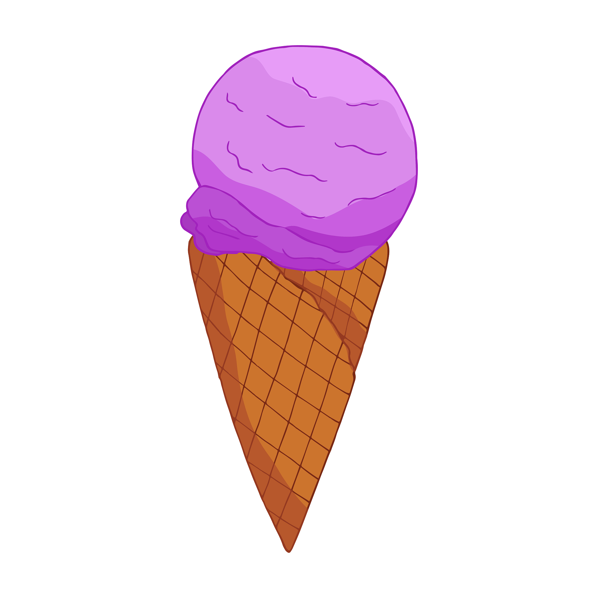 hand drawn lavander ice cream.