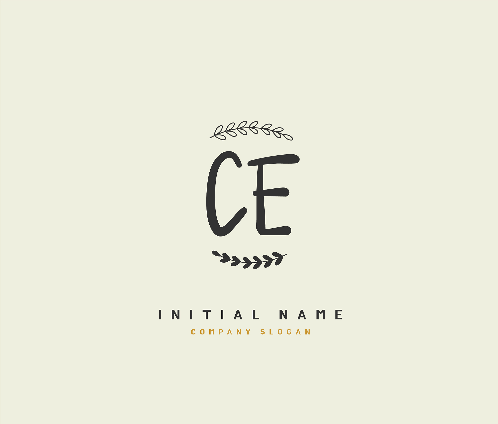 c e ce beauty initial logo handwriting logo of