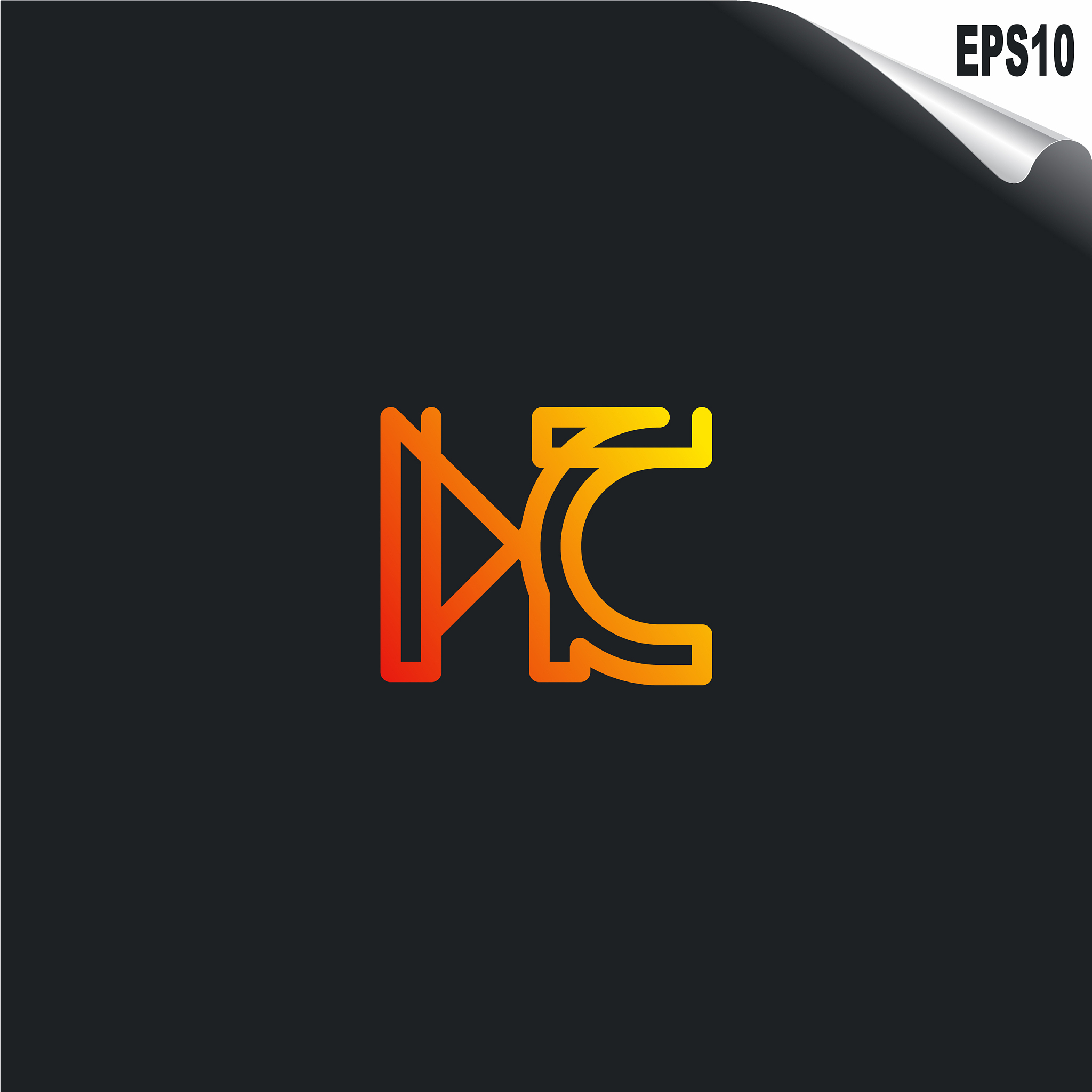 initial hc logo monogram design template simple