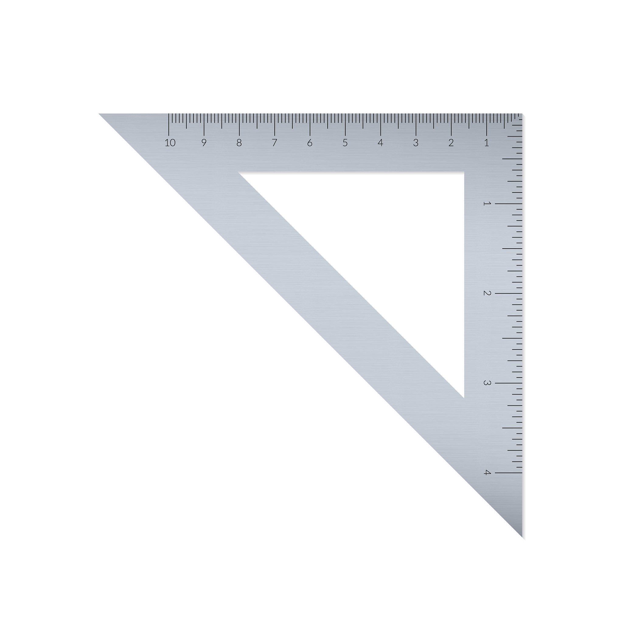 steel isosceles triangle with metric and imperial units ruler sc
