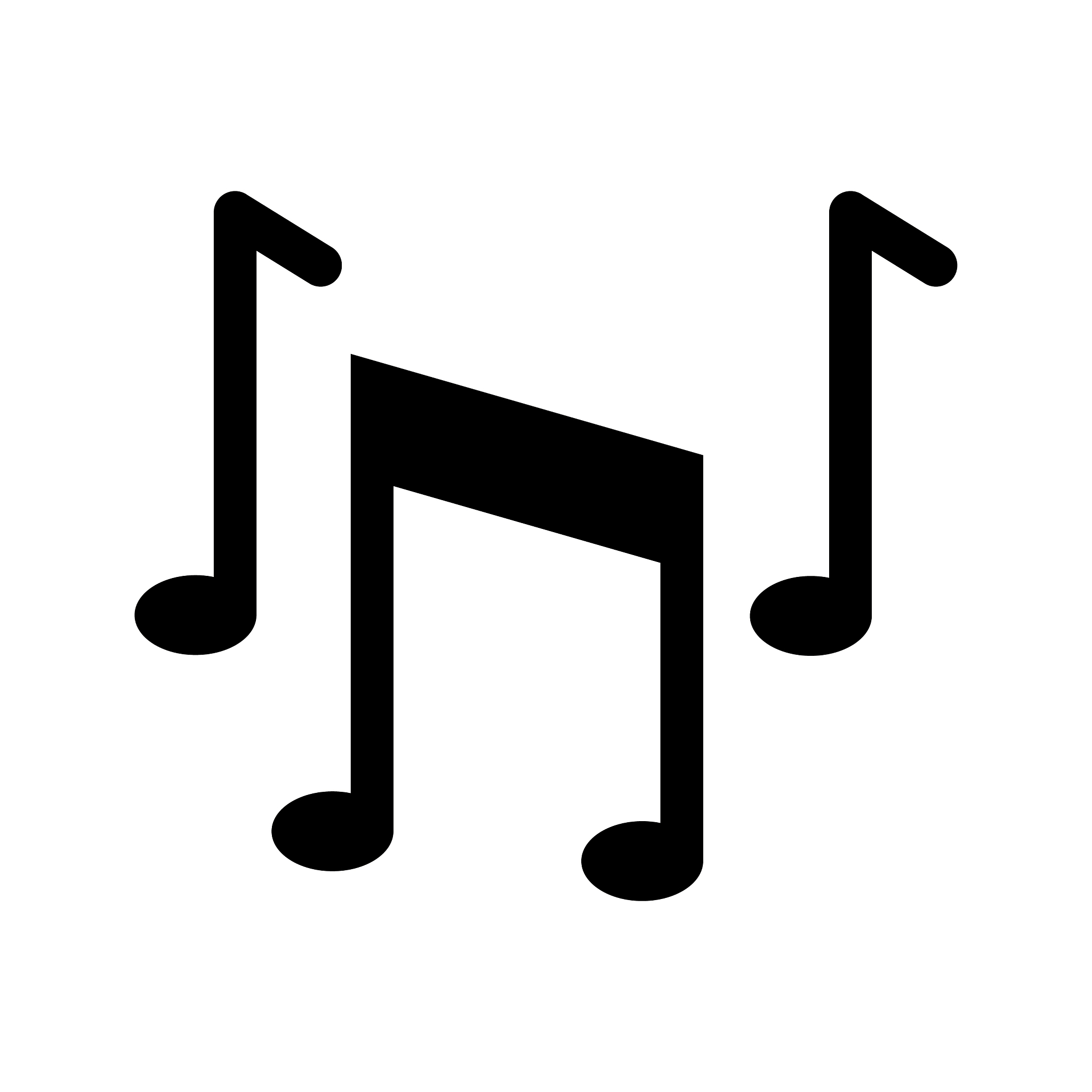 unique musical notes glyph icon