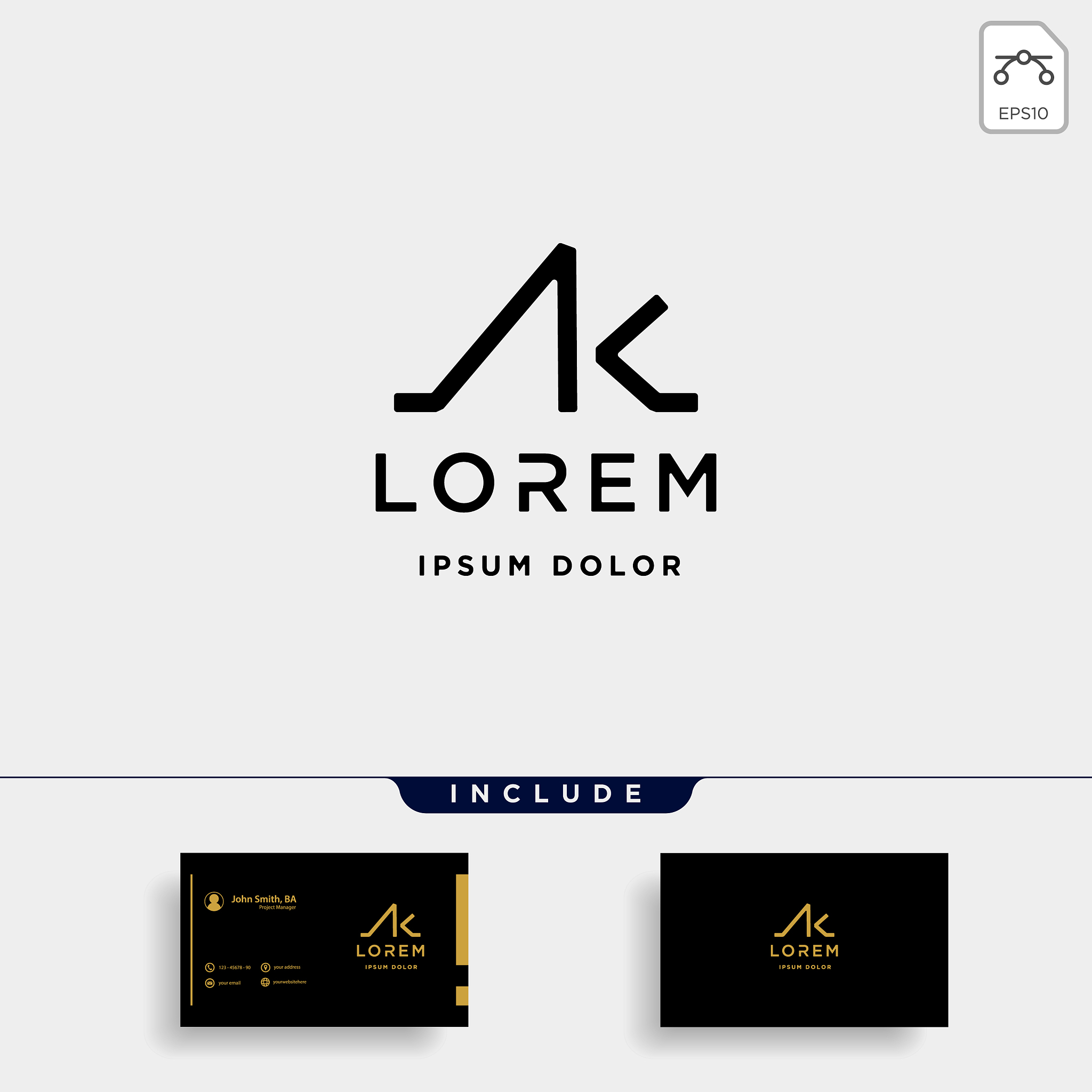 ak k letter linked luxury premium logo