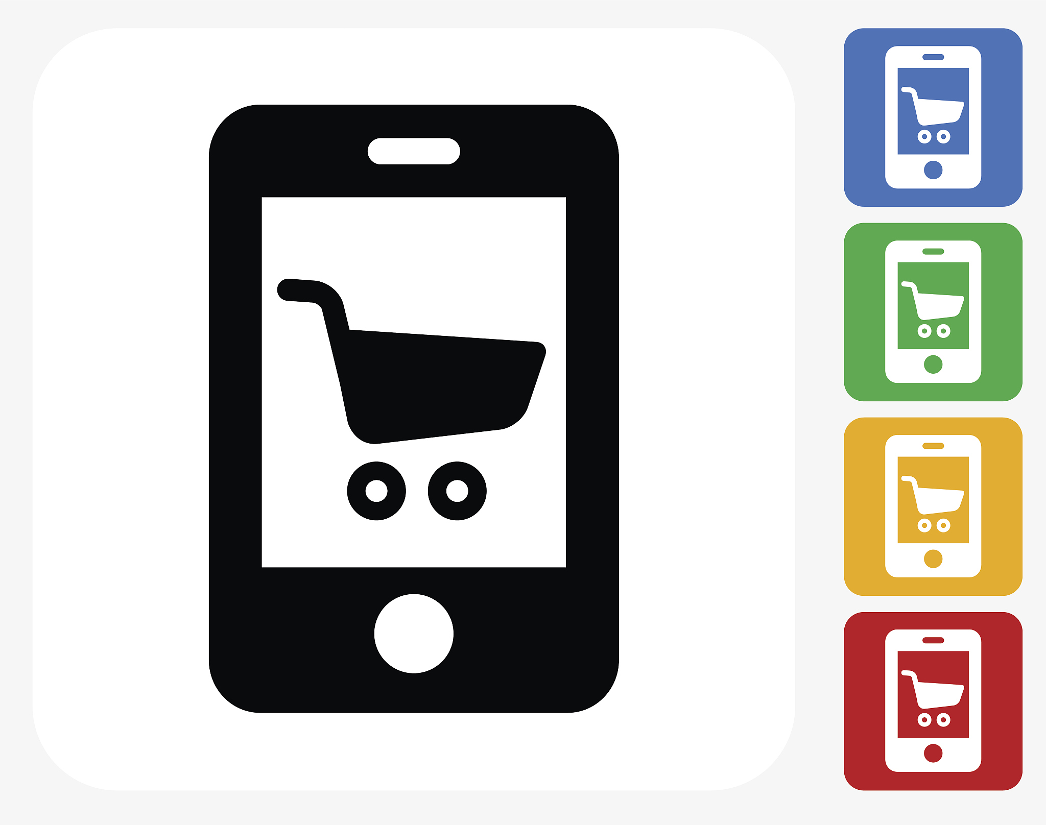 phone shopping icon flat graphic design