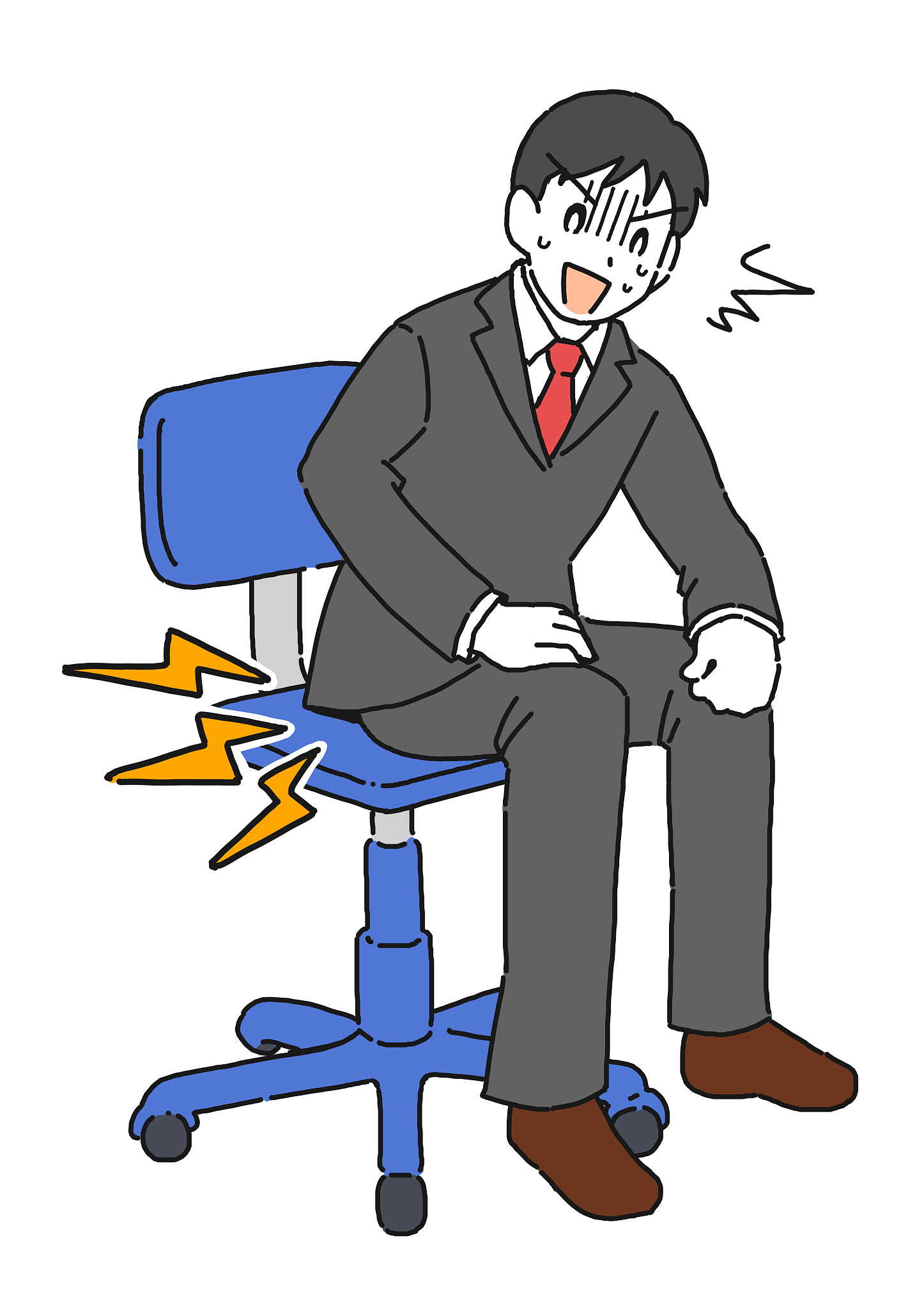 illustration of a man suffering from warts