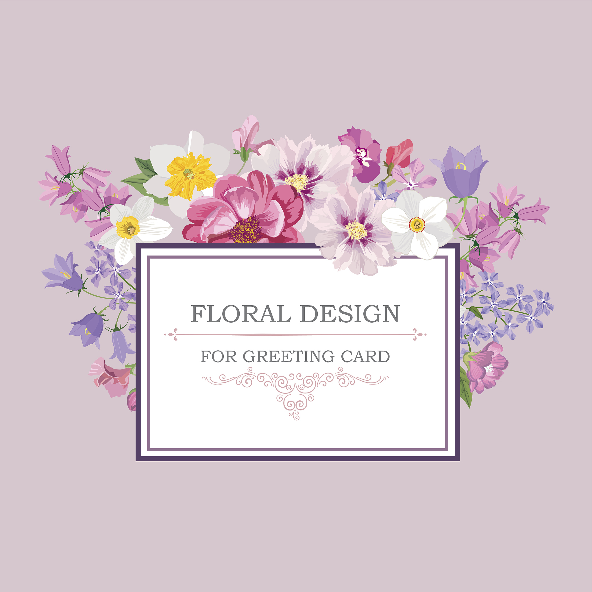 floral background. flourish greeting card.
