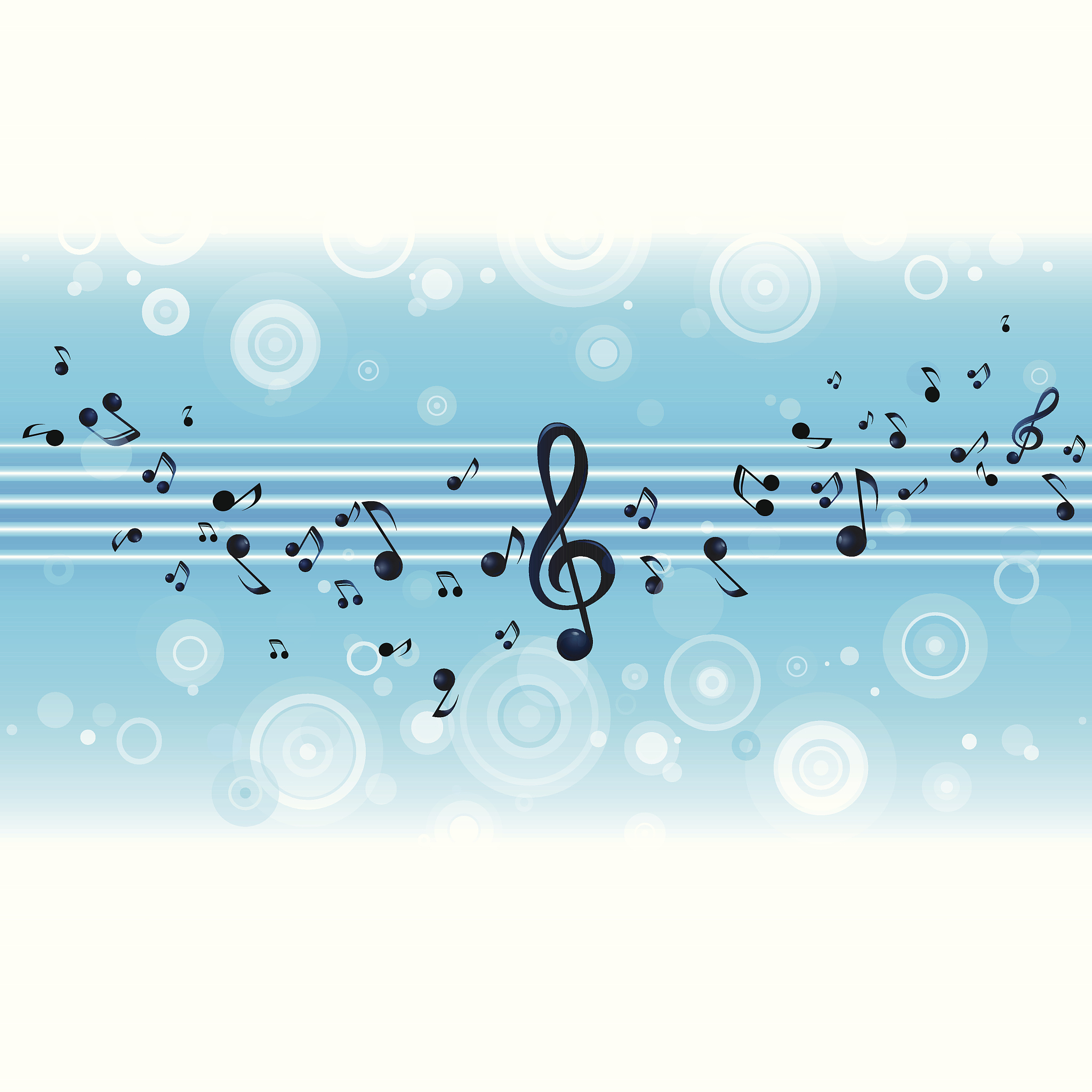 musical notes on blue