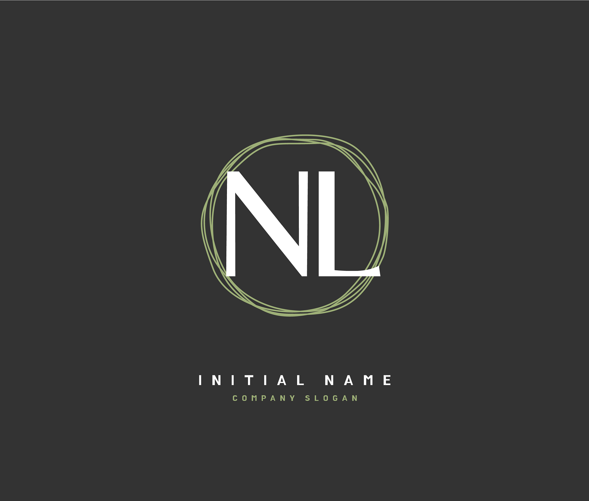 n l nl beauty initial logo handwriting logo of
