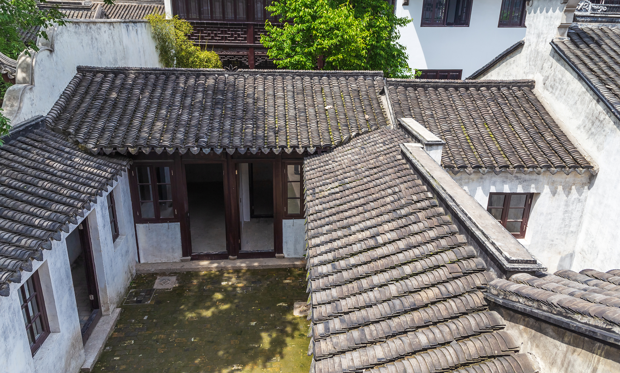 old houses and eaves in ancient chinese towns