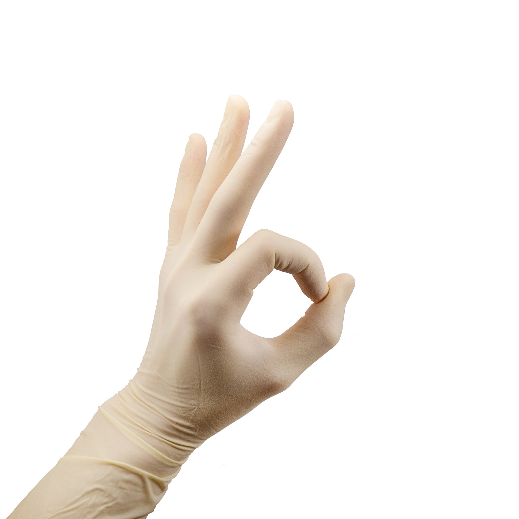 hand showing sign well excellent ok in sterile latex surgical gl