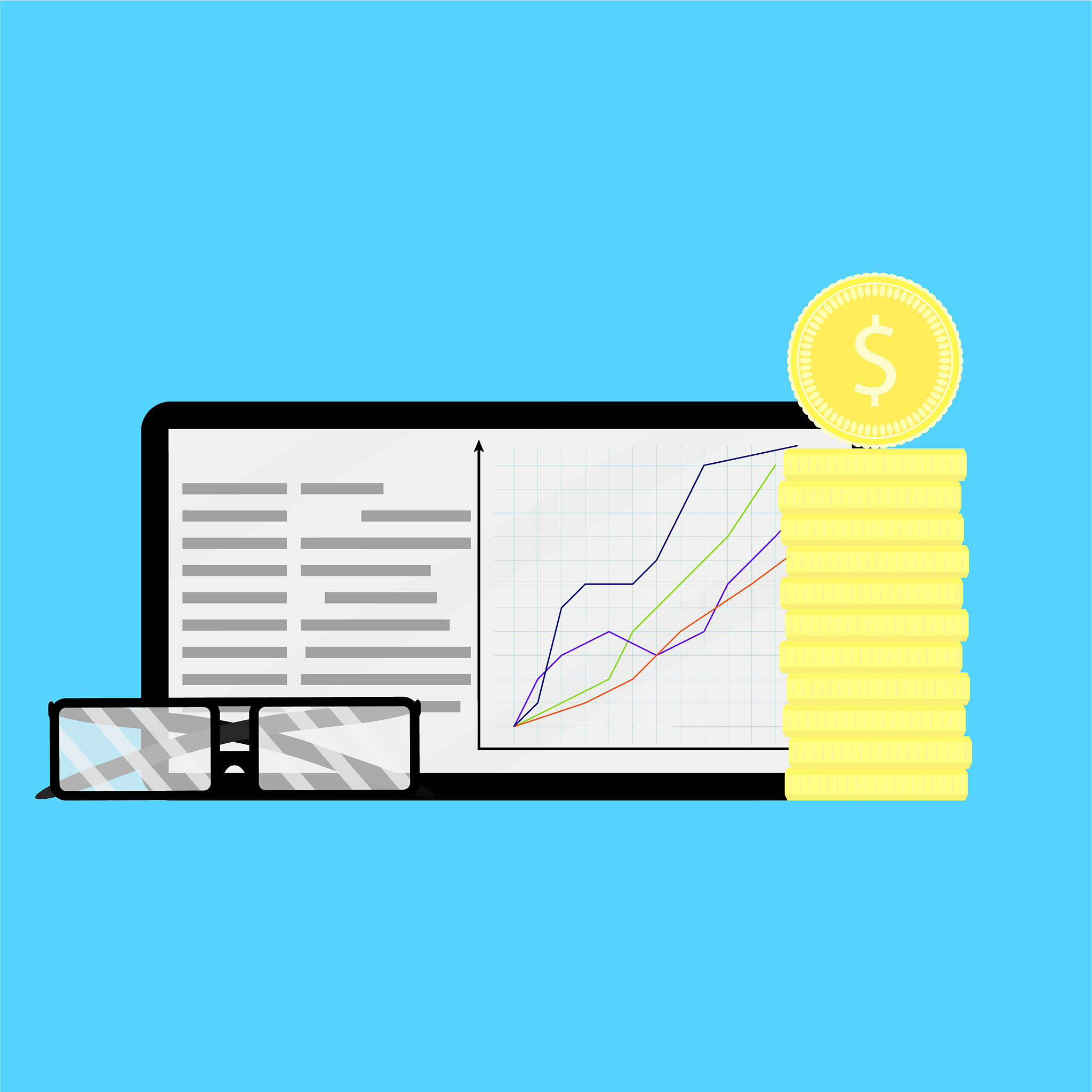 growth of shares on financial market