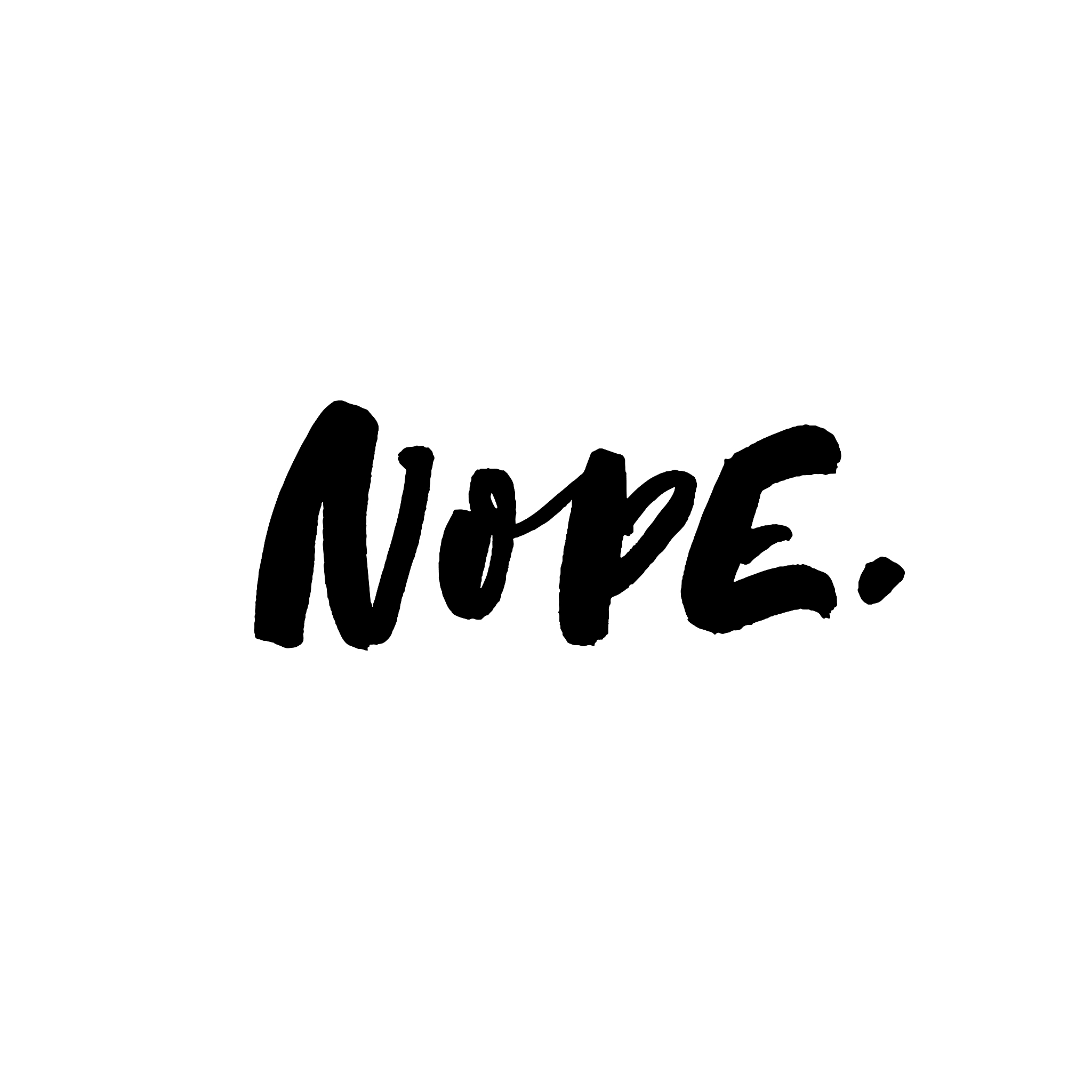 nope handwritten ink brush vector lettering