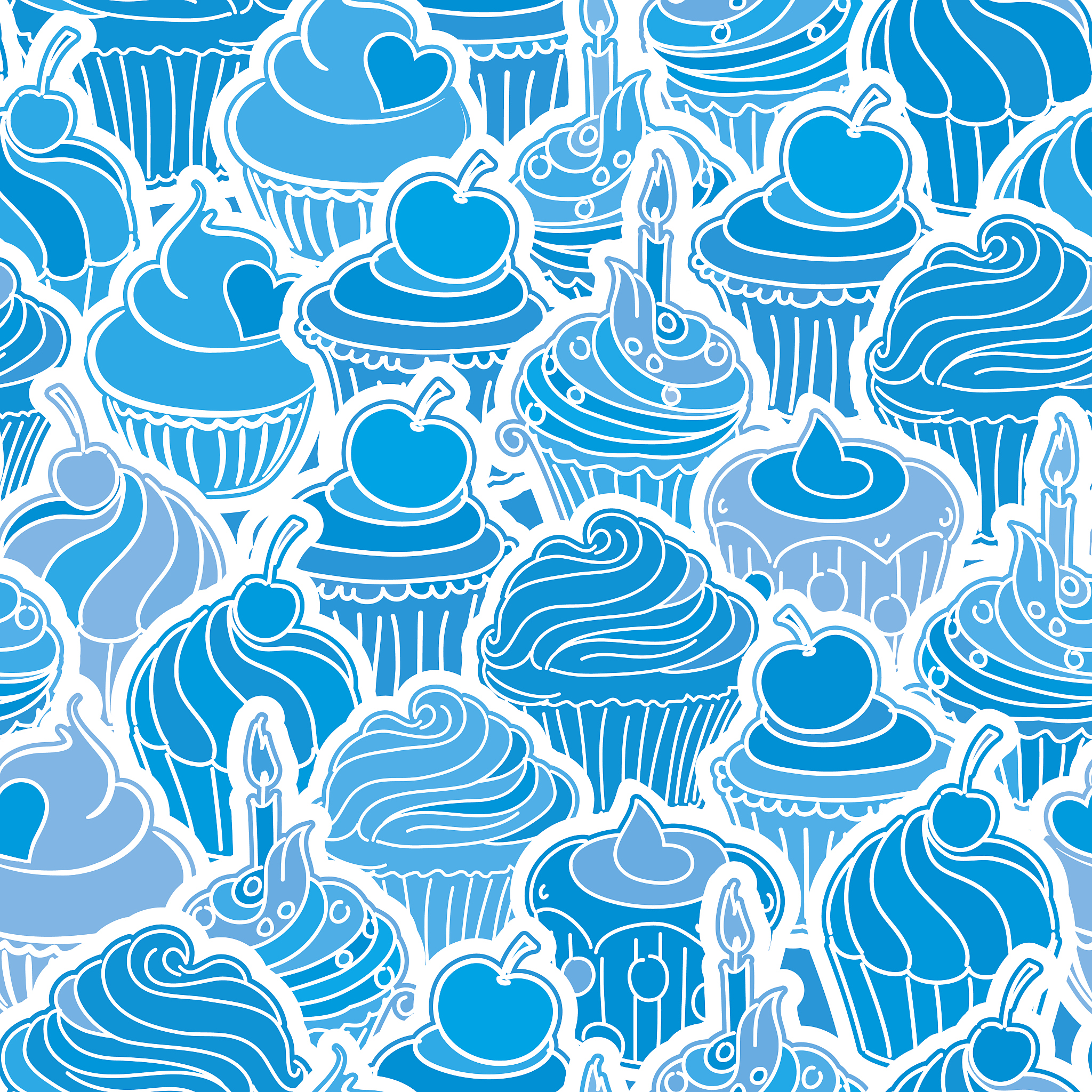 seamless cupcakes background pattern