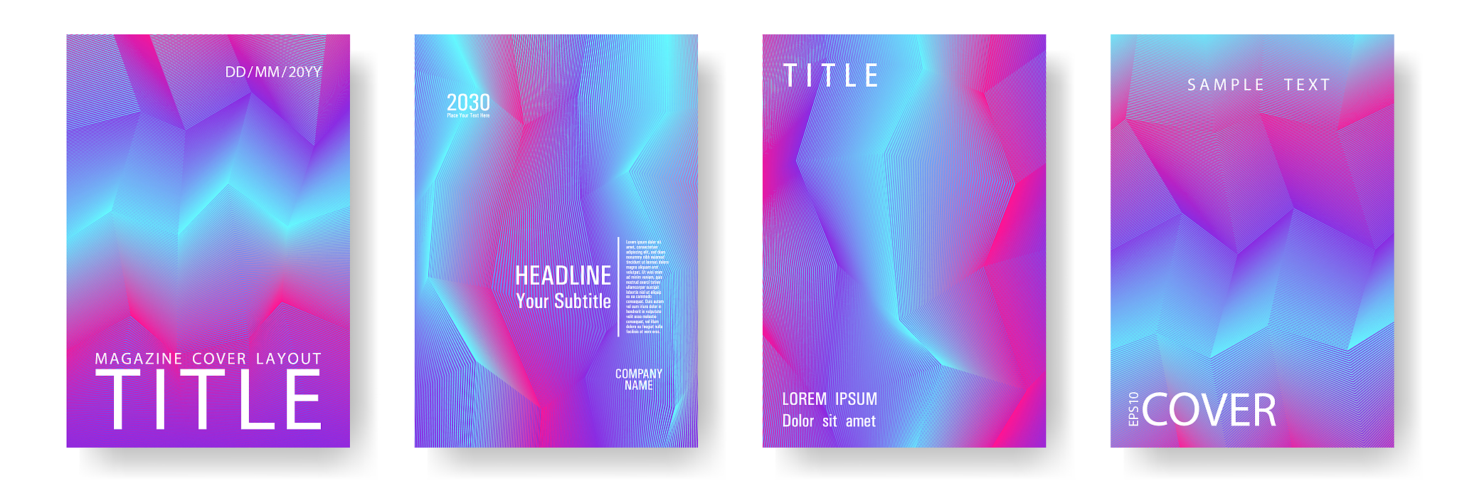 broken lines gradient report cover templates vector set.