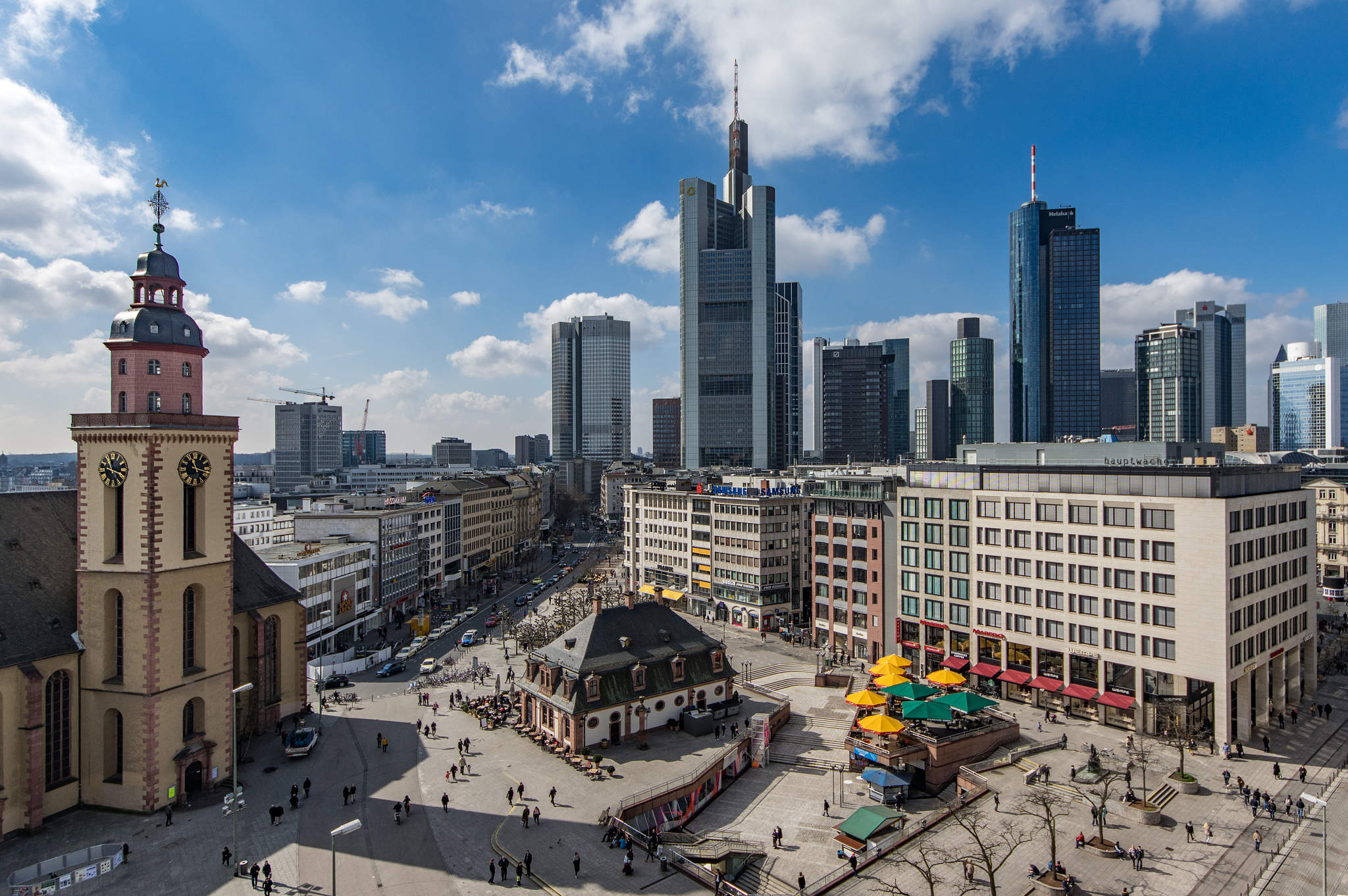 aerial view of buildings in city
