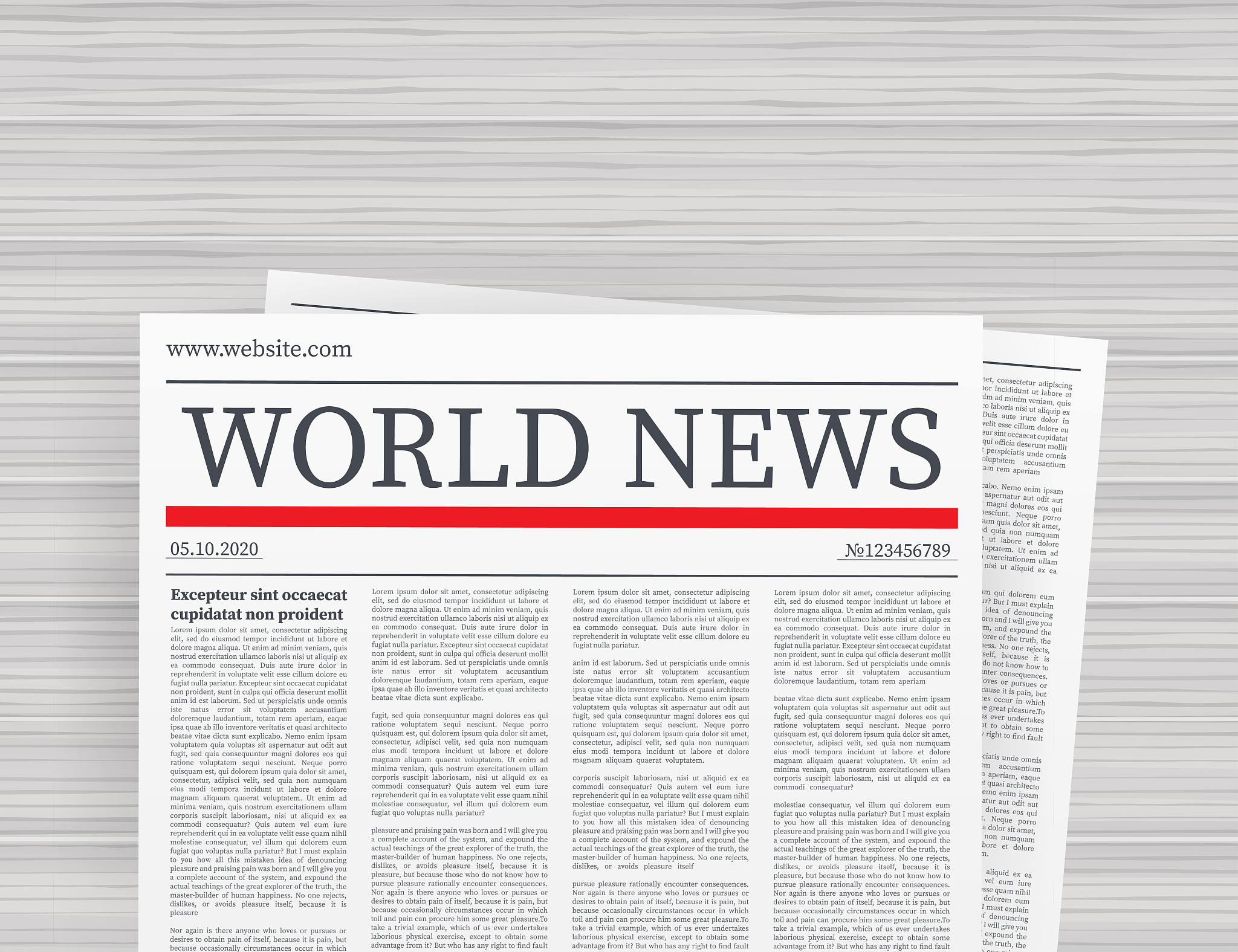 vector mock up of a blank daily newspaper. fully editable whole 