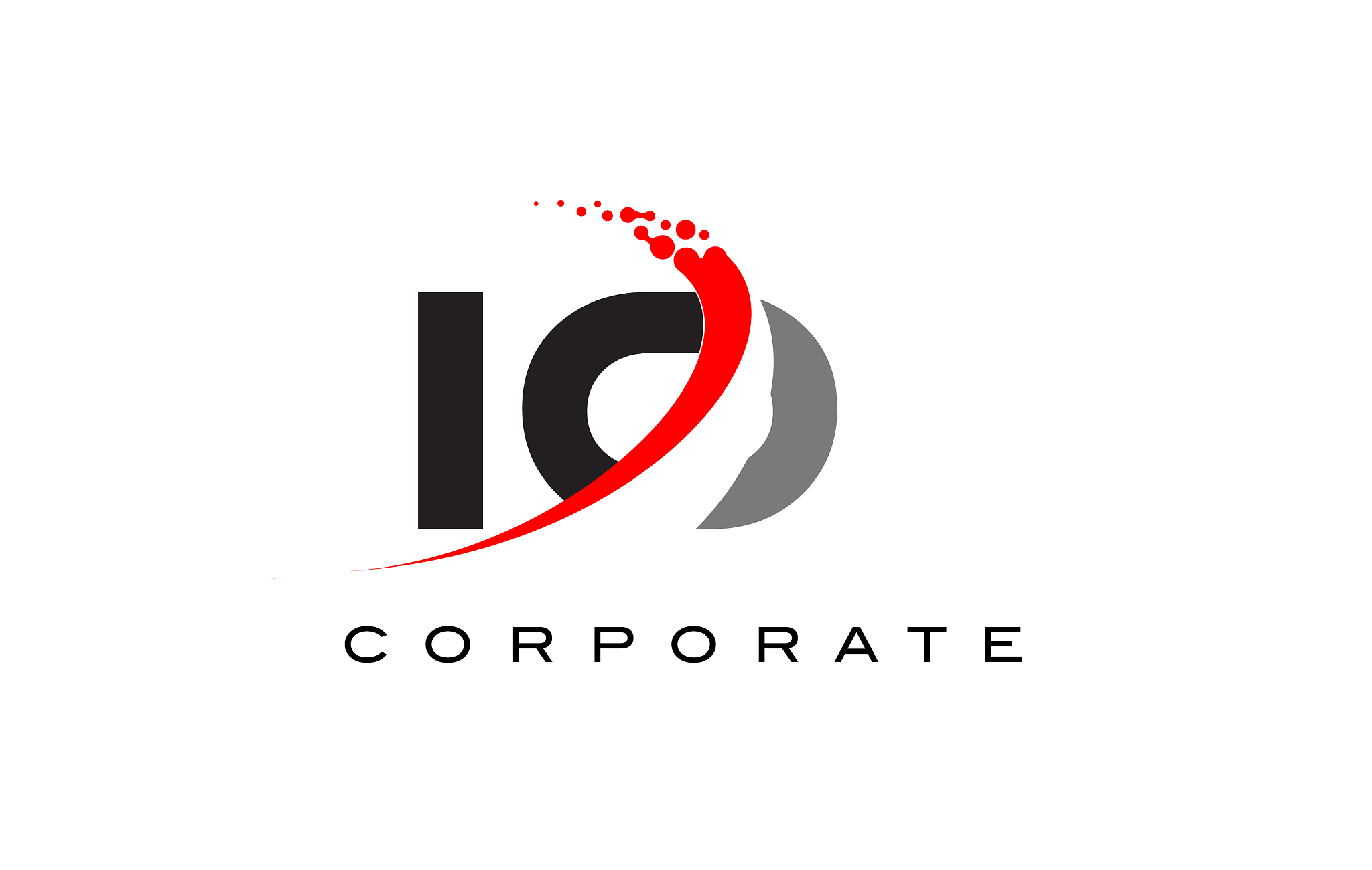 io modern letter logo design with swoosh