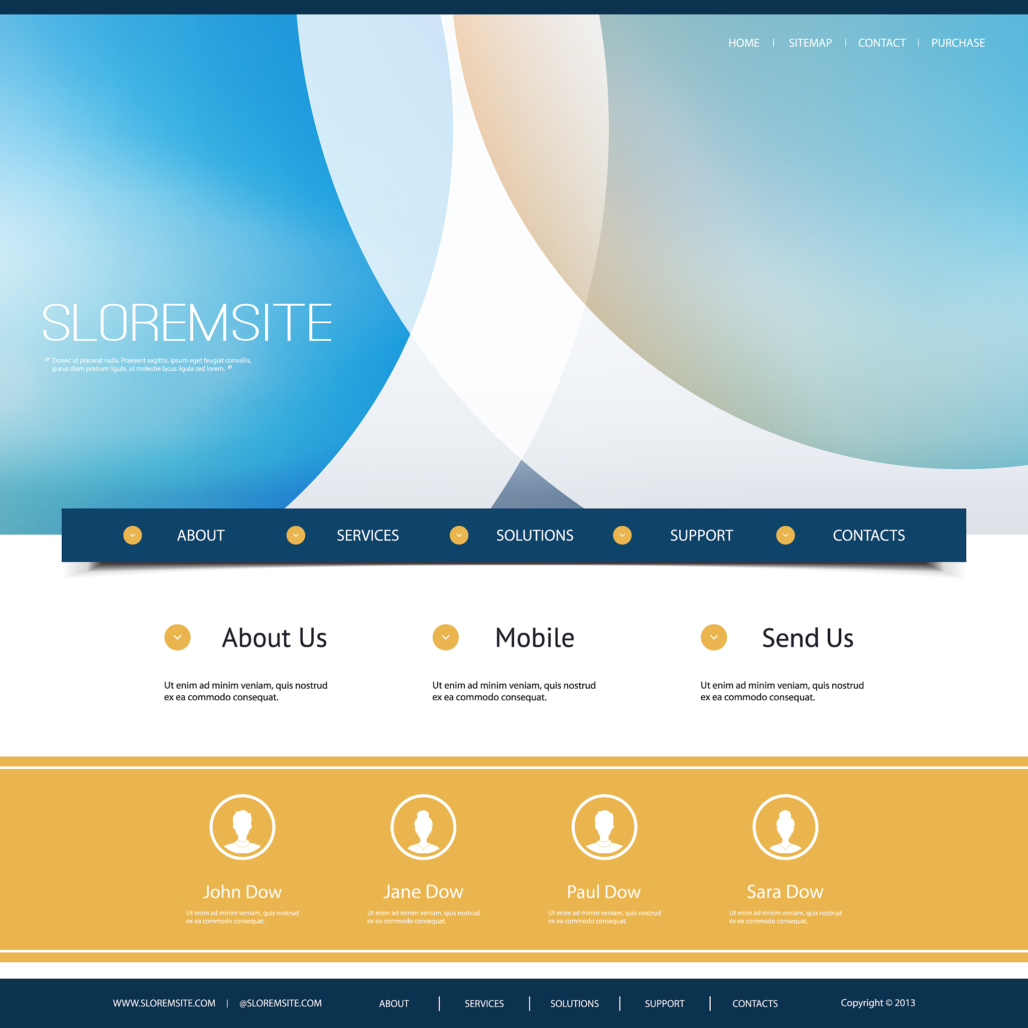 one page website template