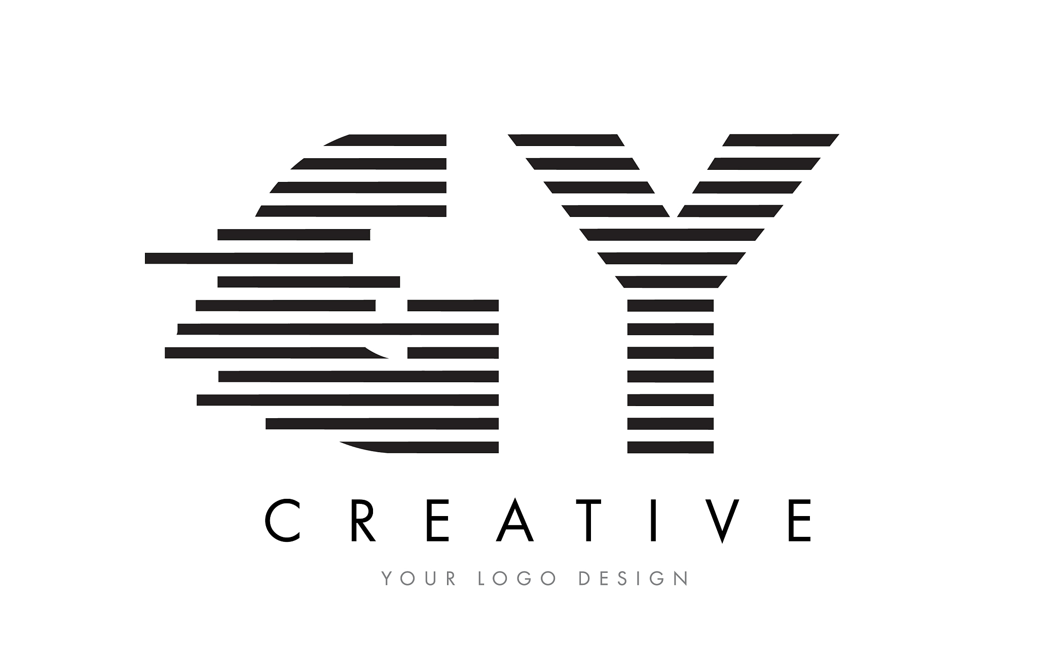 gy g y zebra letter logo design with black and