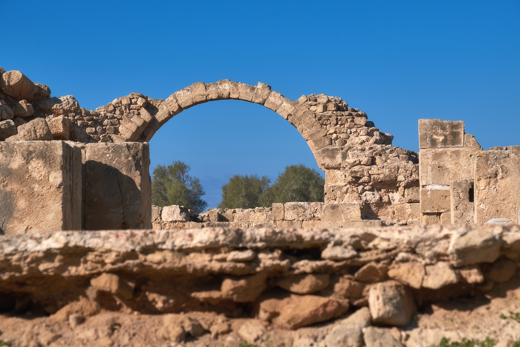 paphos archaeological park at kato pafos in cyprus