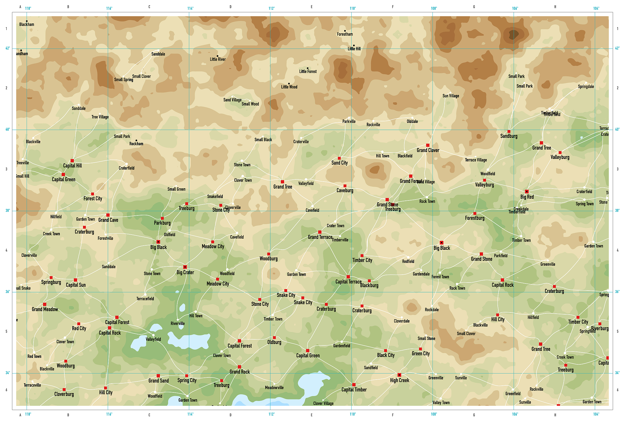 natural color generic topographic map